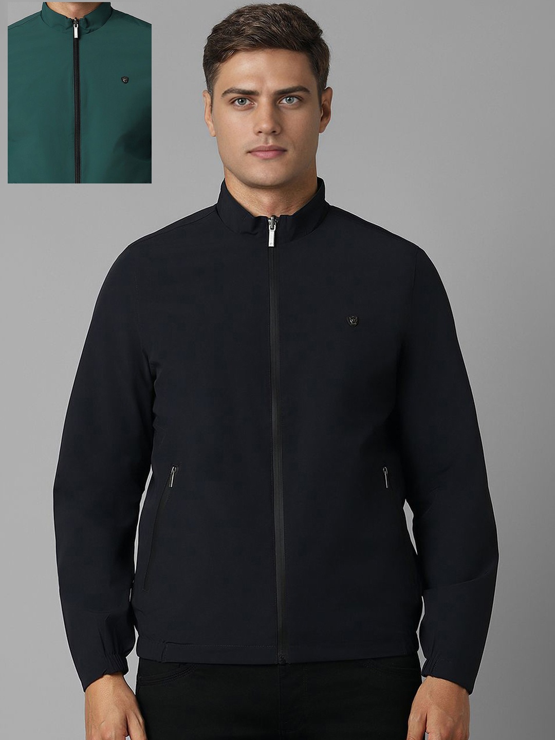 

Louis Philippe Men Reversible Sporty Jacket, Green