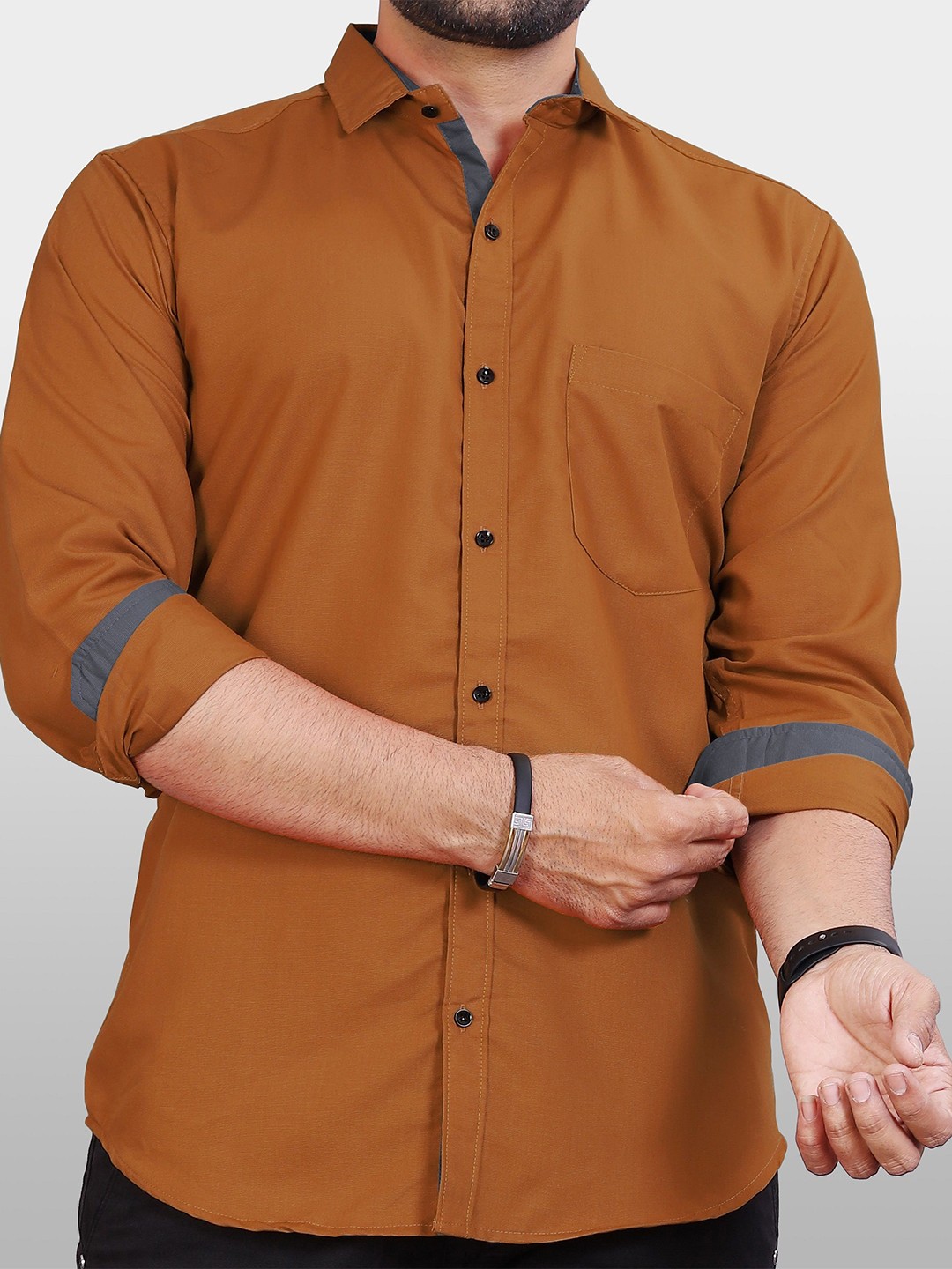 

Metronaut Men Slim Fit Opaque Casual Shirt, Mustard