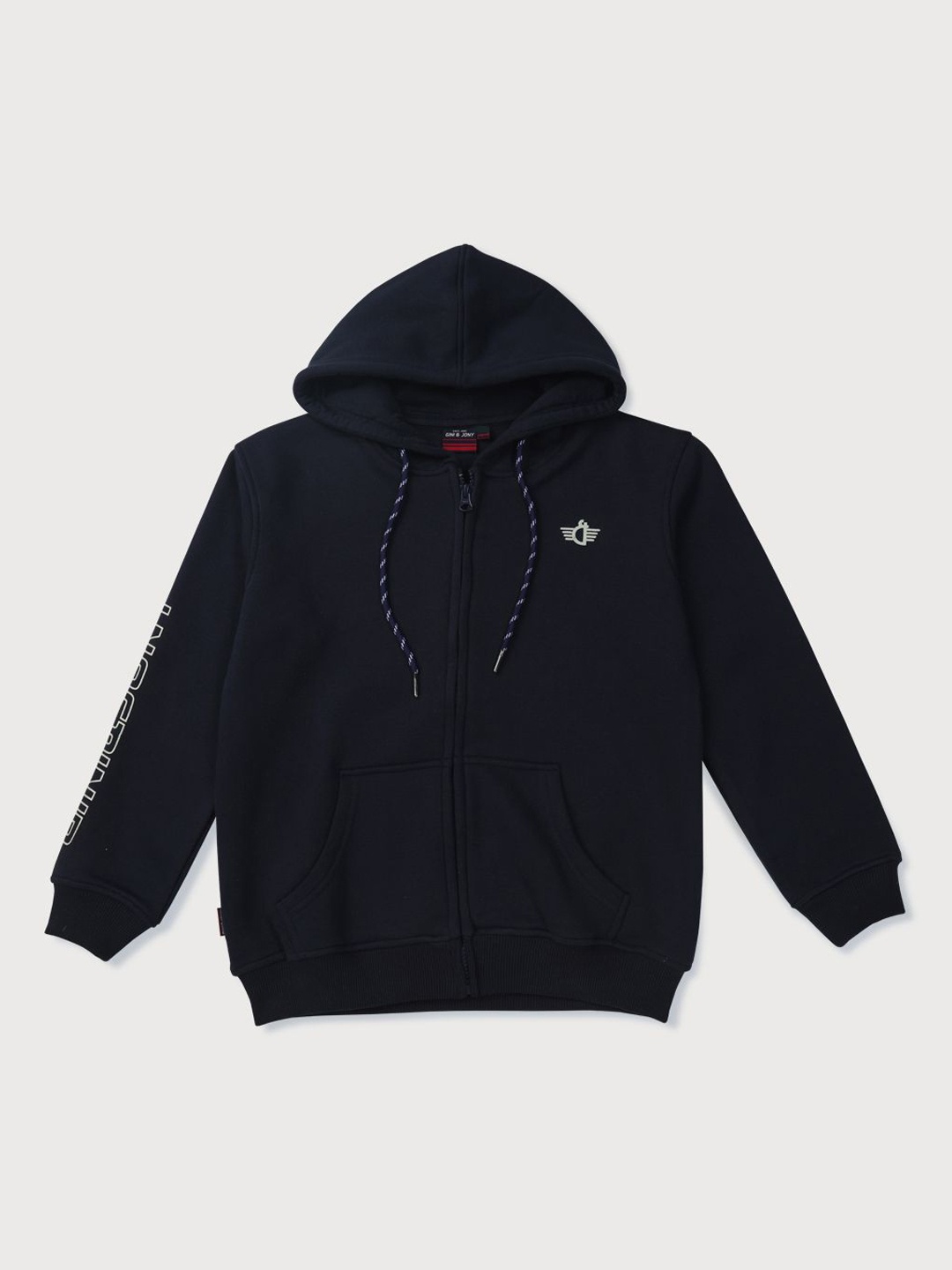 

Gini and Jony Boys Cotton Brand Logo Open Front Jacket, Navy blue