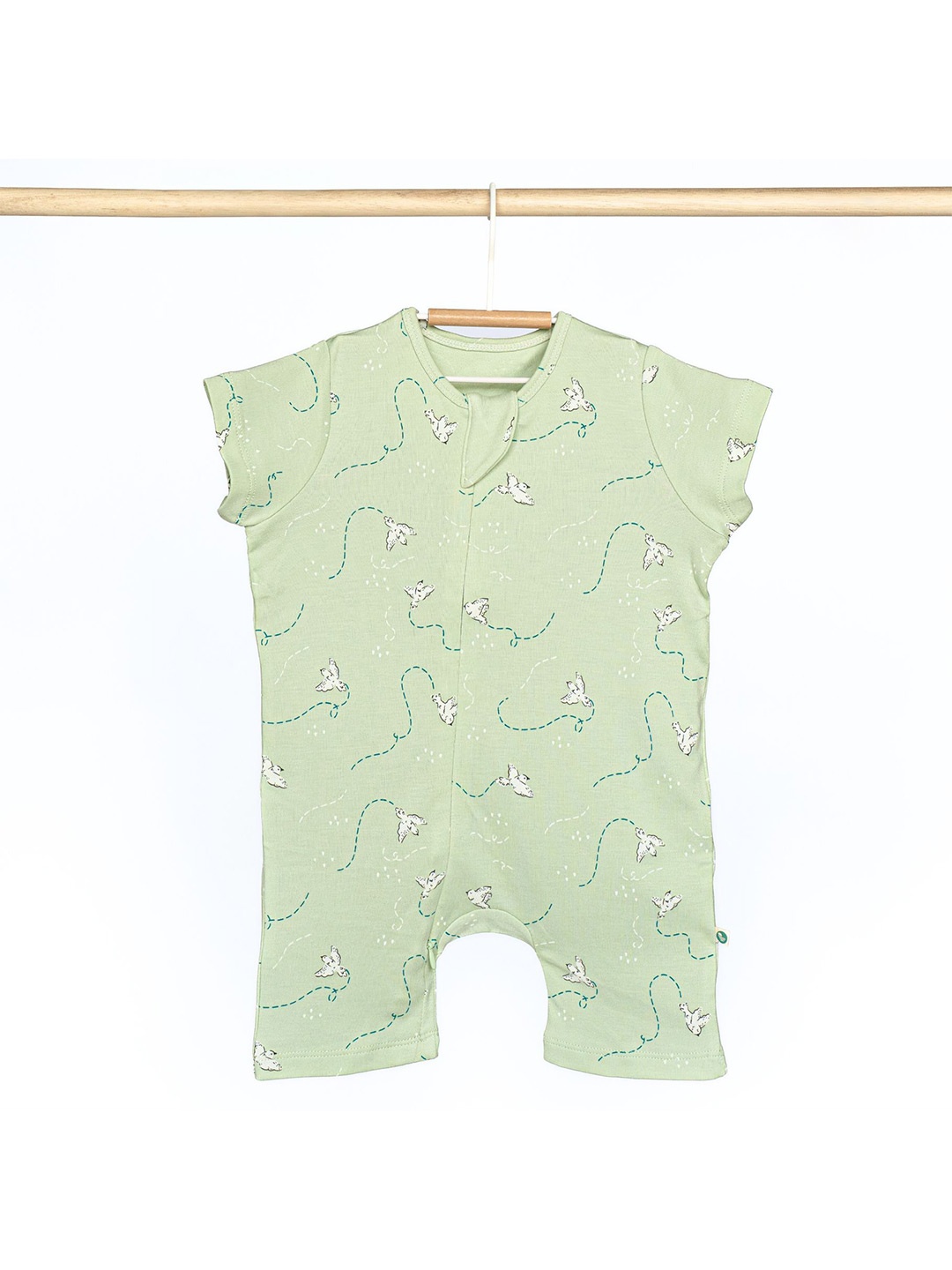 

cocoon care Infant Kids Graphic Printed Romper, Green
