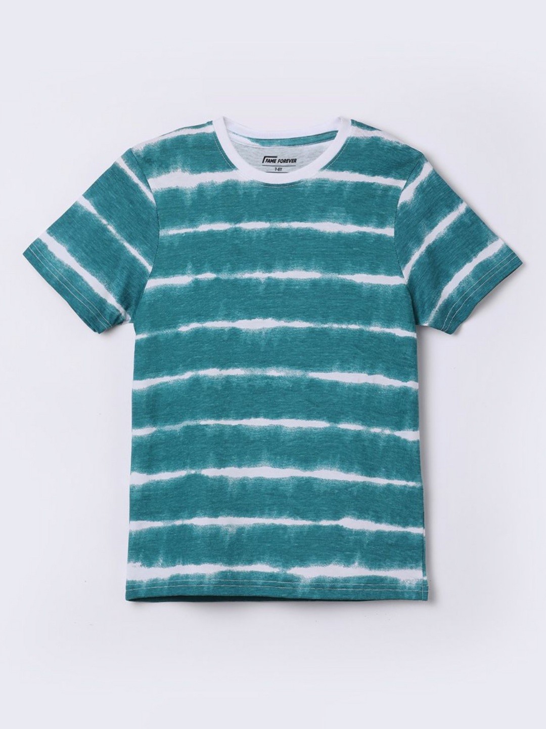 

Fame Forever by Lifestyle Boys Striped Round Neck Cotton T-shirt, Blue