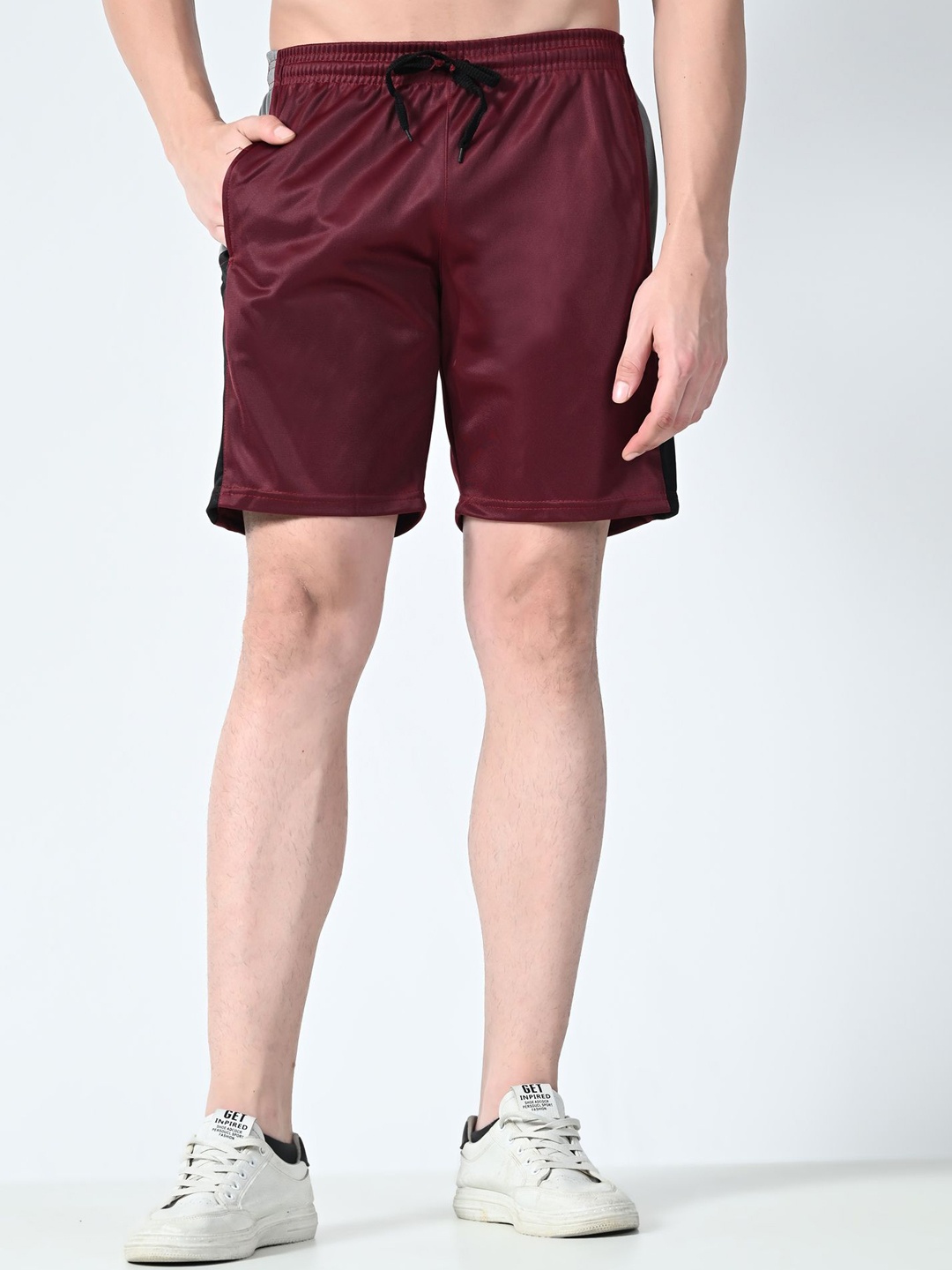 

BAESD Men High-Rise Above Knee Shorts, Maroon