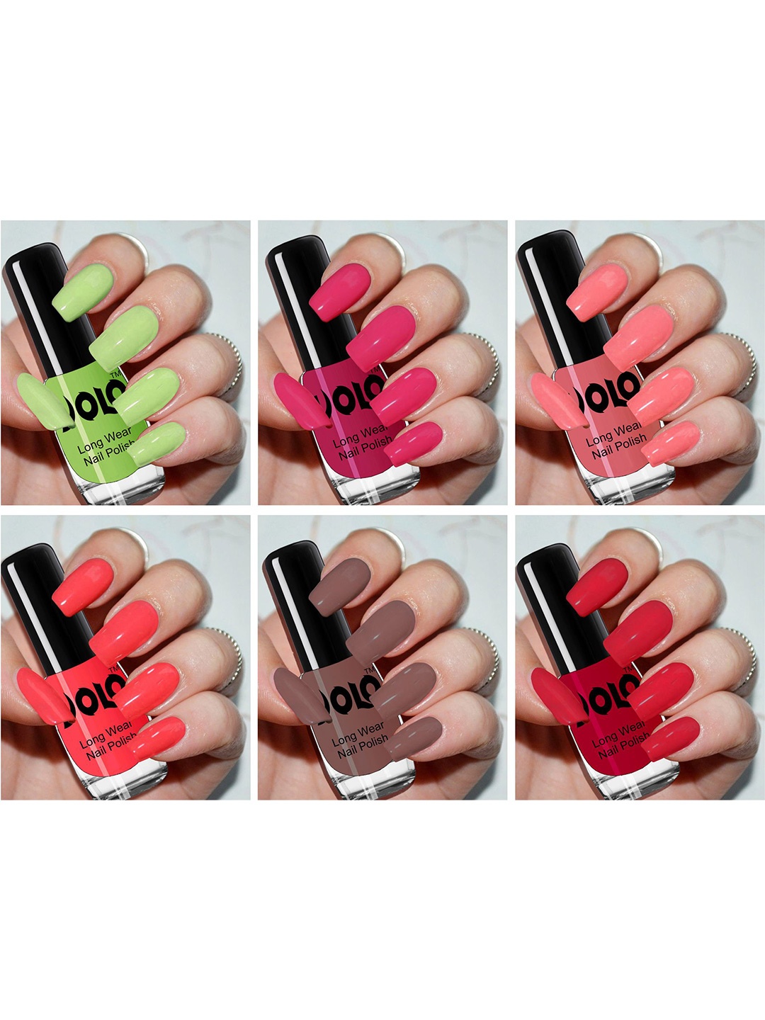 

VOLO Set Of 6 Long Wear Nail Polish-5ml Each-Shade-VT-025, Red