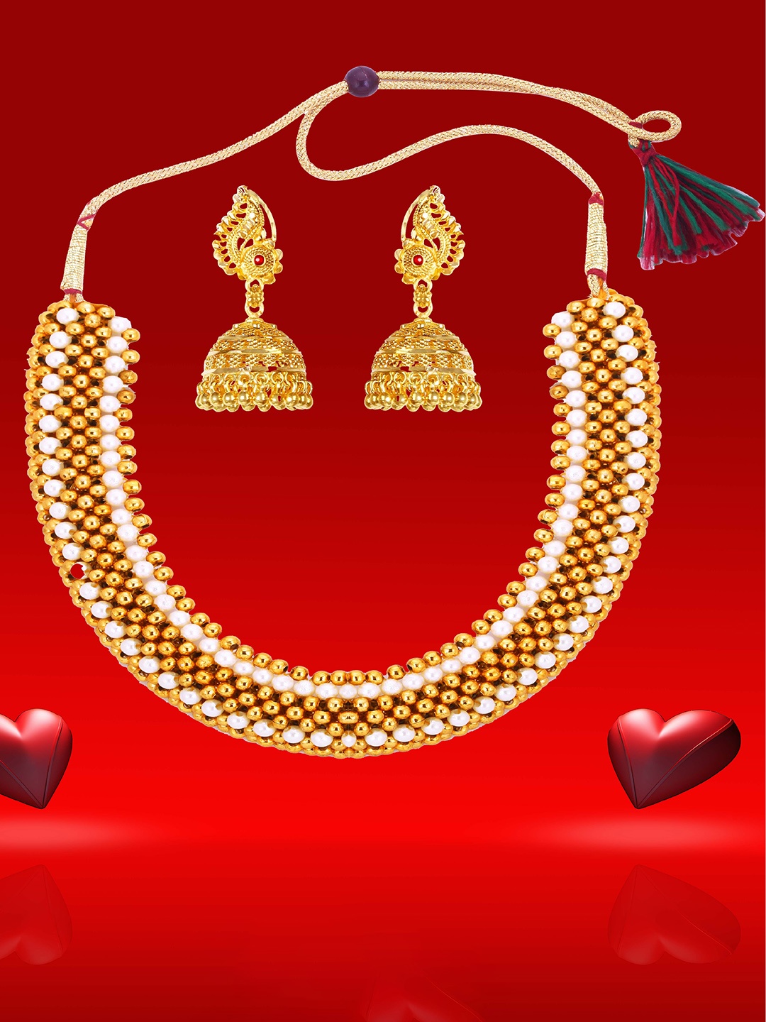 

Heer Collection Gold-Plated Beaded Jewellery Set