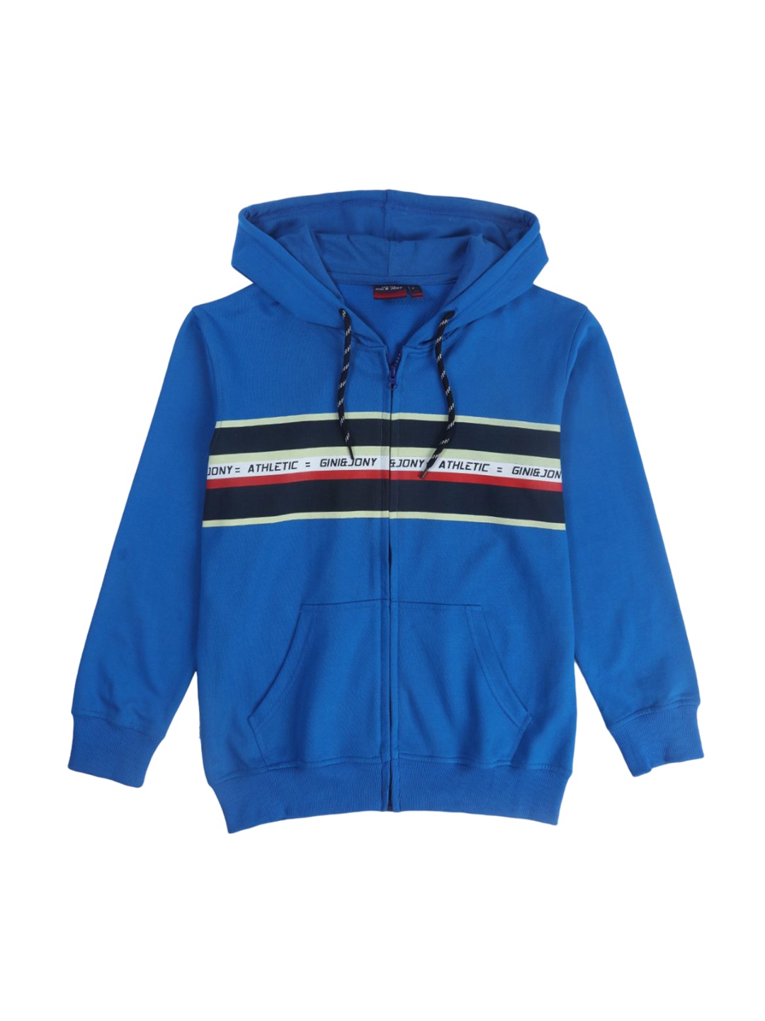 

Gini and Jony Boys Typography Colourblocked Bomber Jacket, Blue