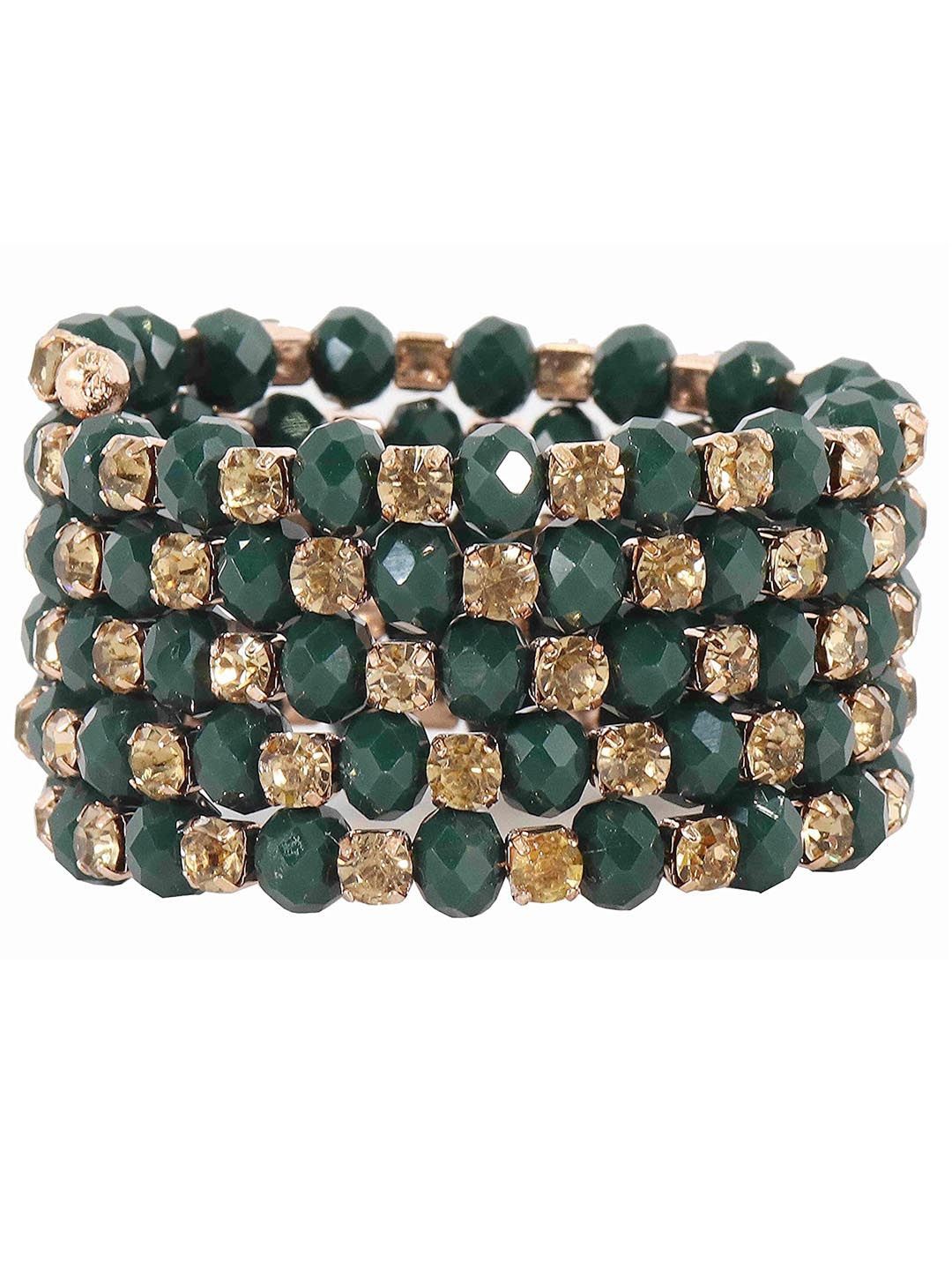 

ZULKA Women Handcrafted Bangle-Style Bracelet, Green