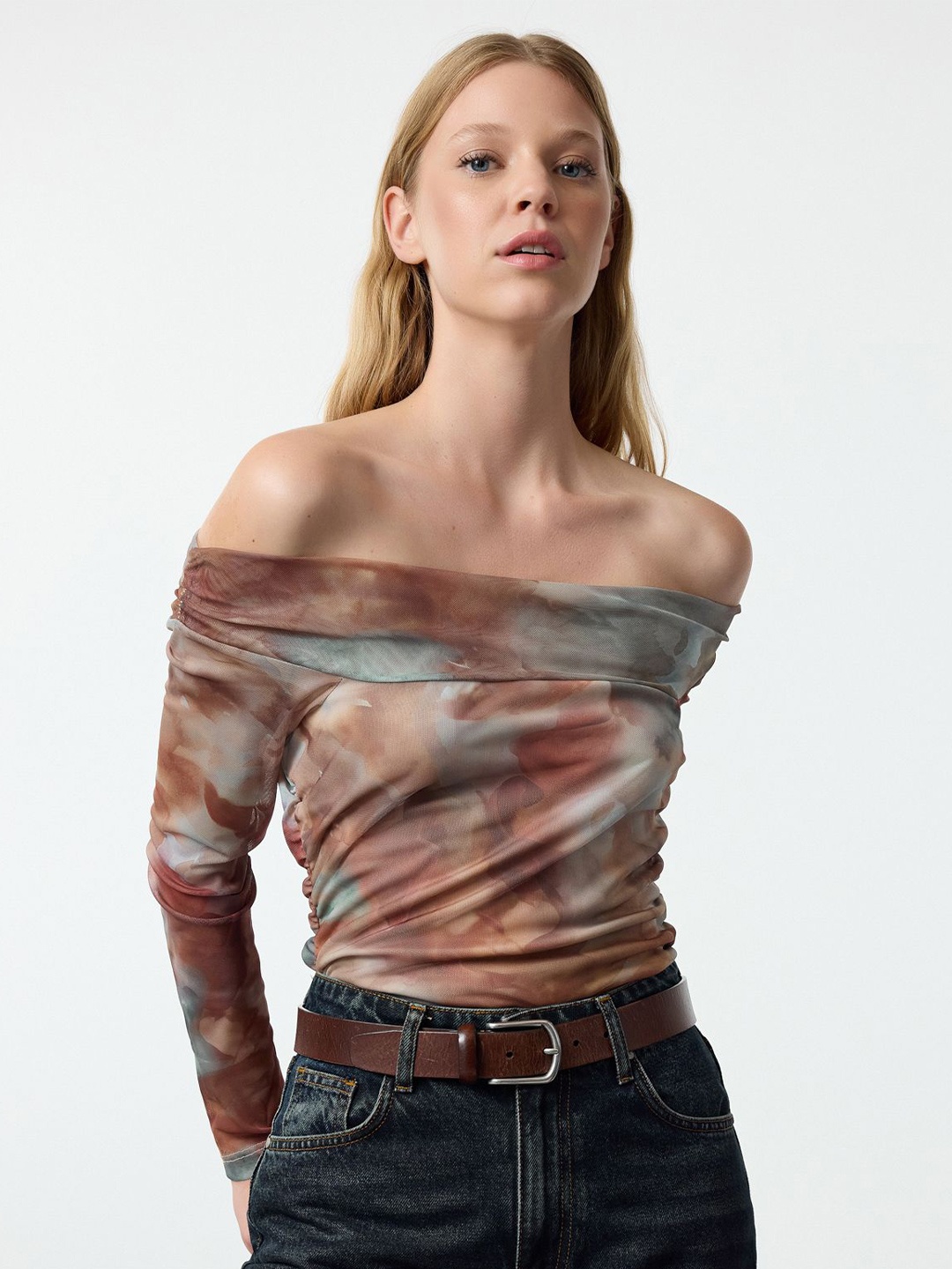

Trendyol Off-Shoulder Bardot Crop Top, Na