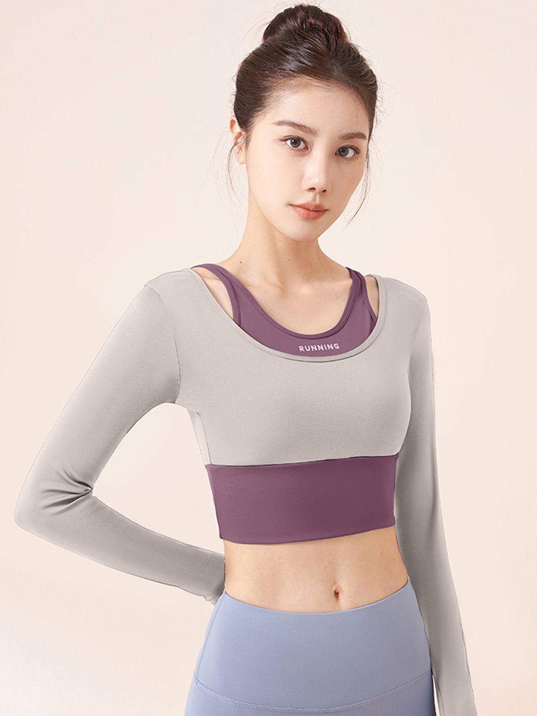 

StyleCast High Rise Slim Fit Tracksuit, Mauve
