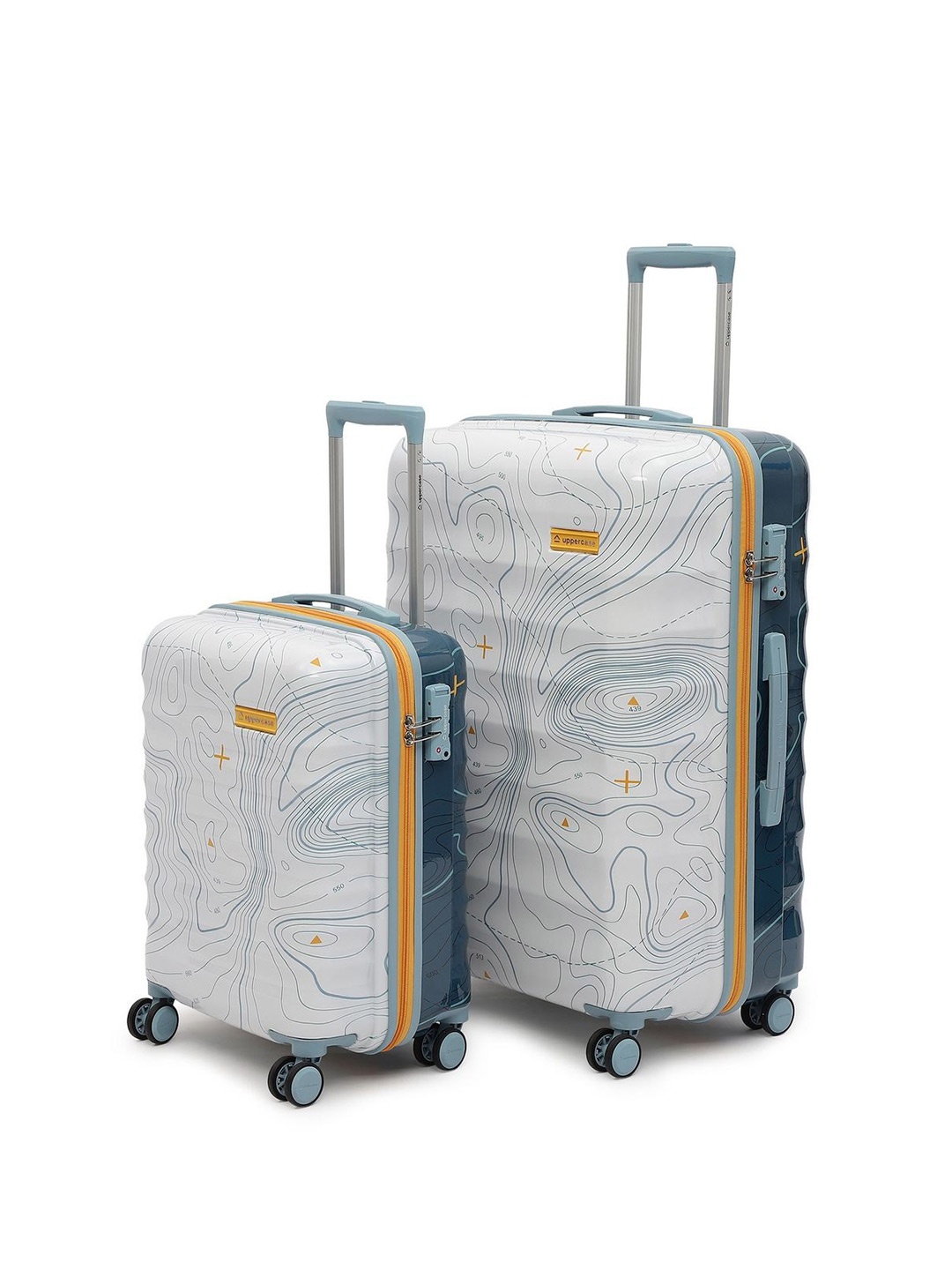 

uppercase pack Of 2 Hard Sided Trolley Bag, Blue