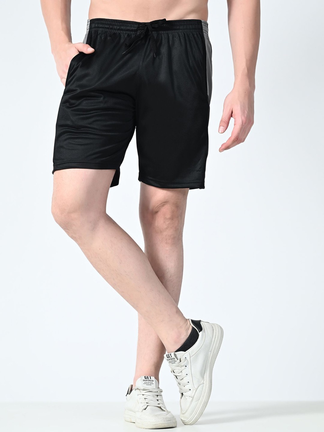

BAESD Men High-Rise Shorts, Black