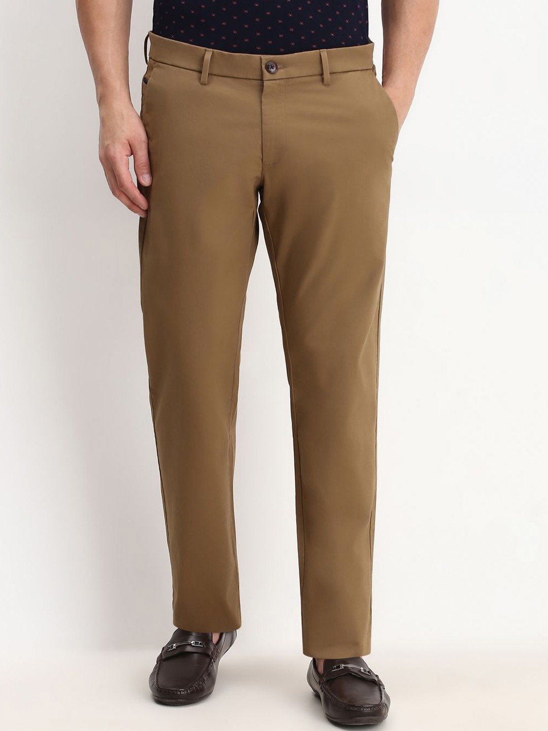 

Allen Solly Men Slim Fit Trousers, Brown