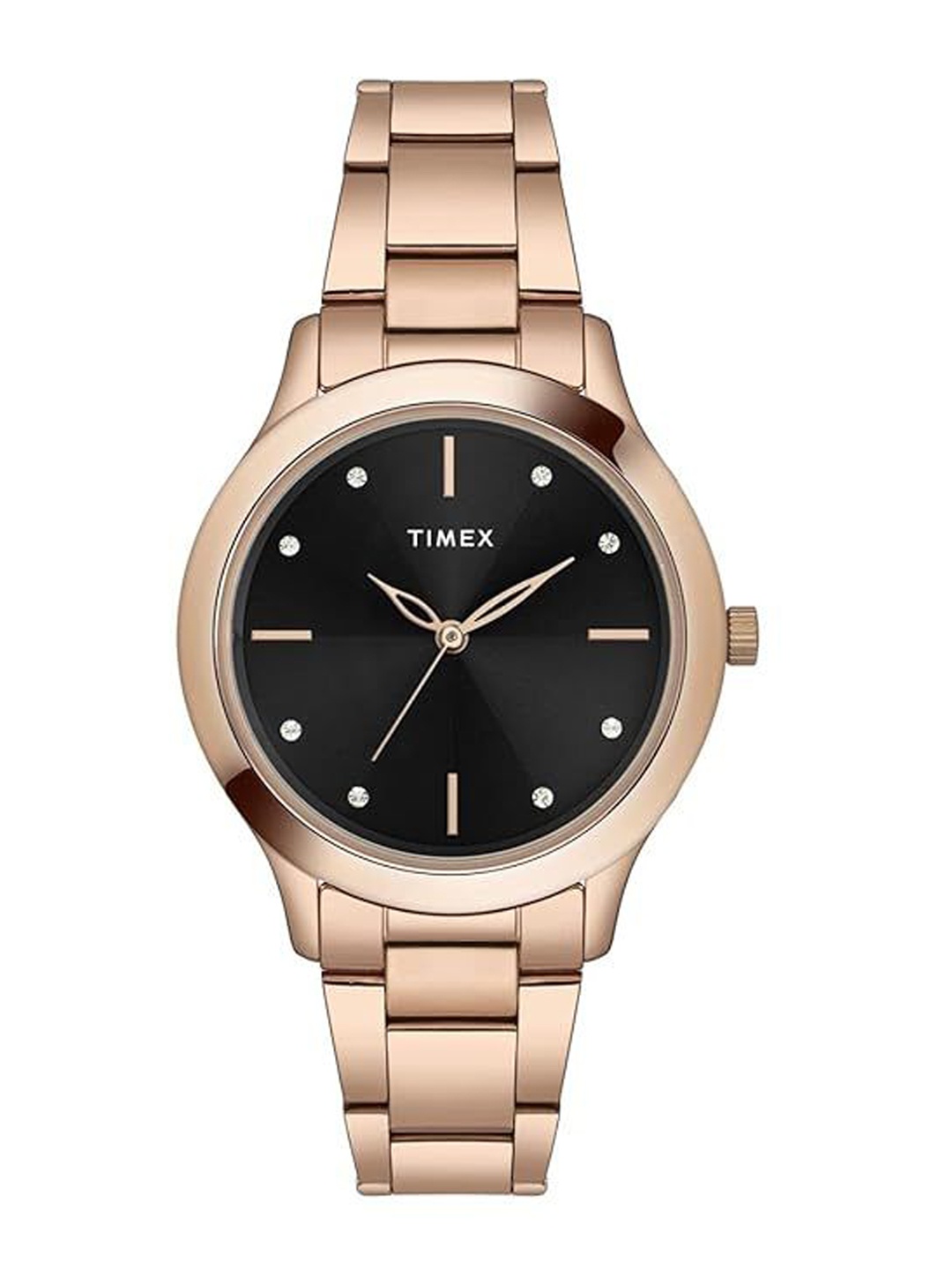

Timex Women Embellished Round Dial Analogue Watch TWEL98SMU06, Black