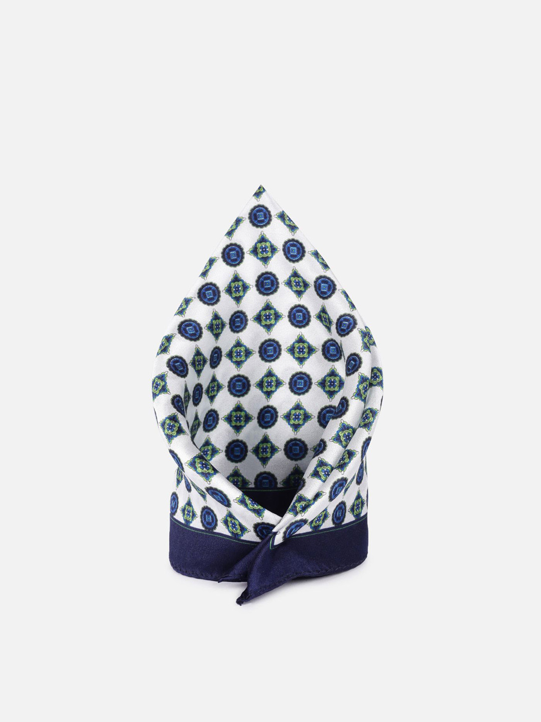 

Peter England Geometric Printed Pocket Square, White