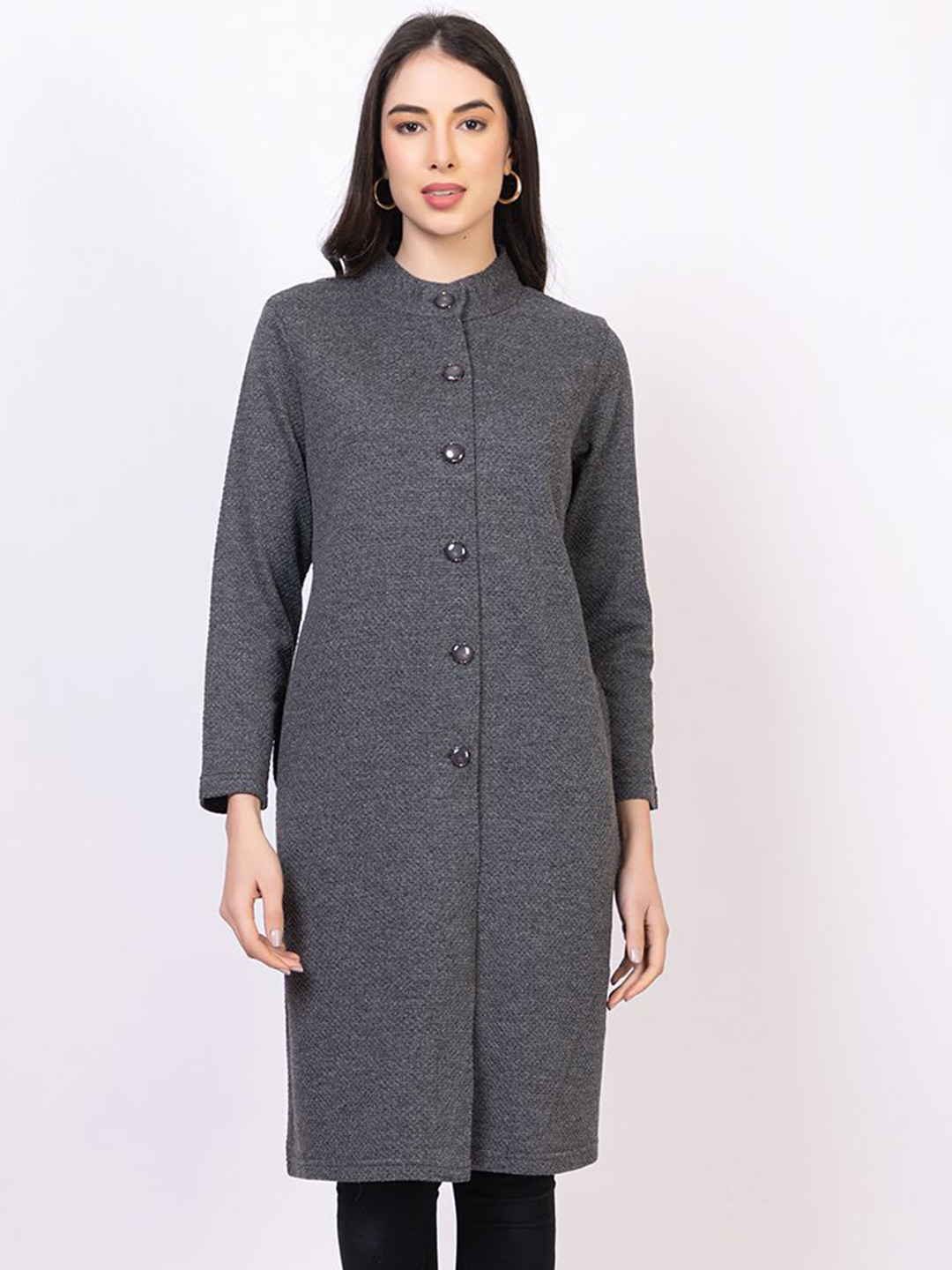 

KEIKO Women Longline Cardigan, Grey melange