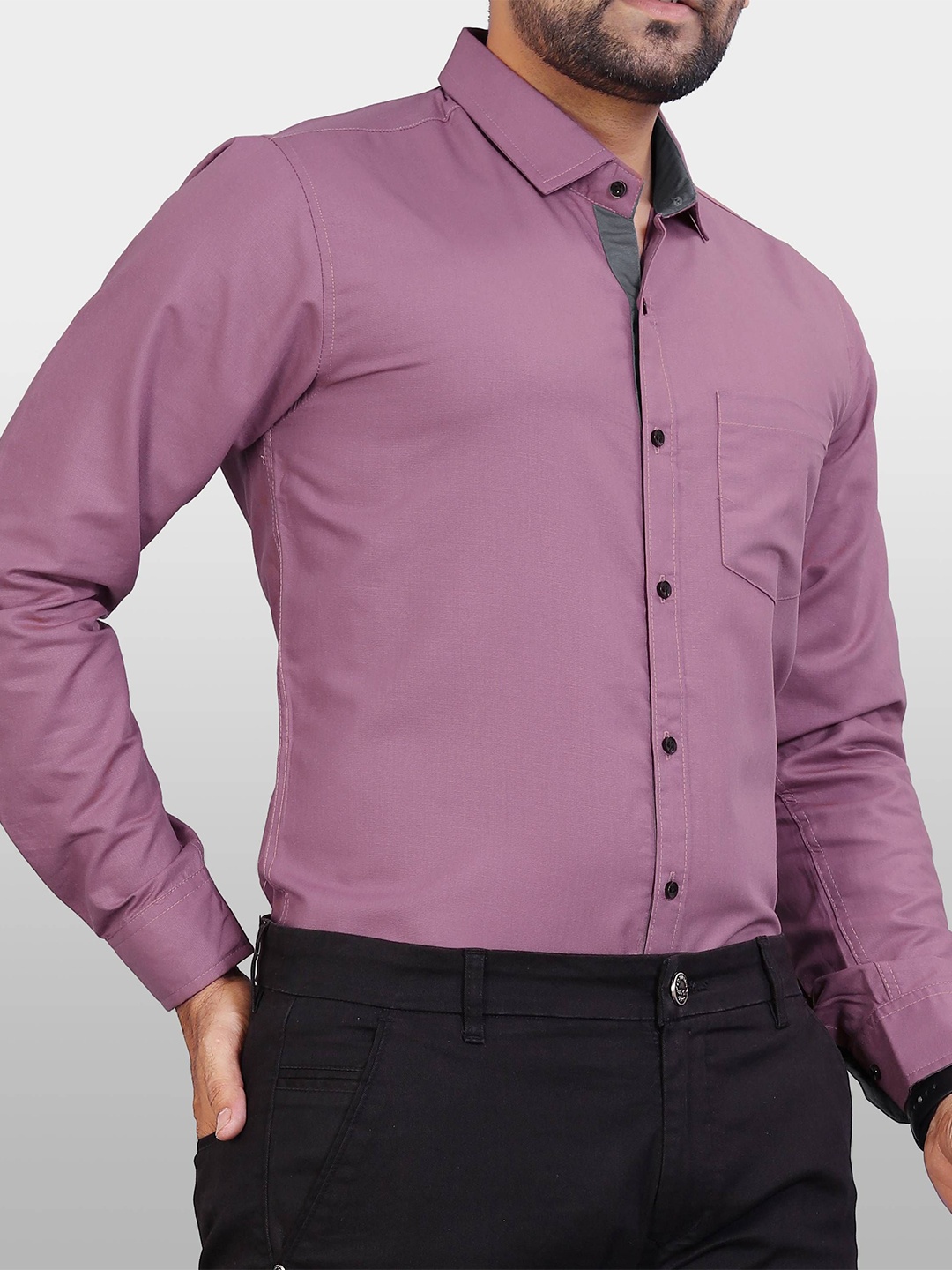 

Metronaut Men Slim Fit Opaque Casual Shirt, Magenta