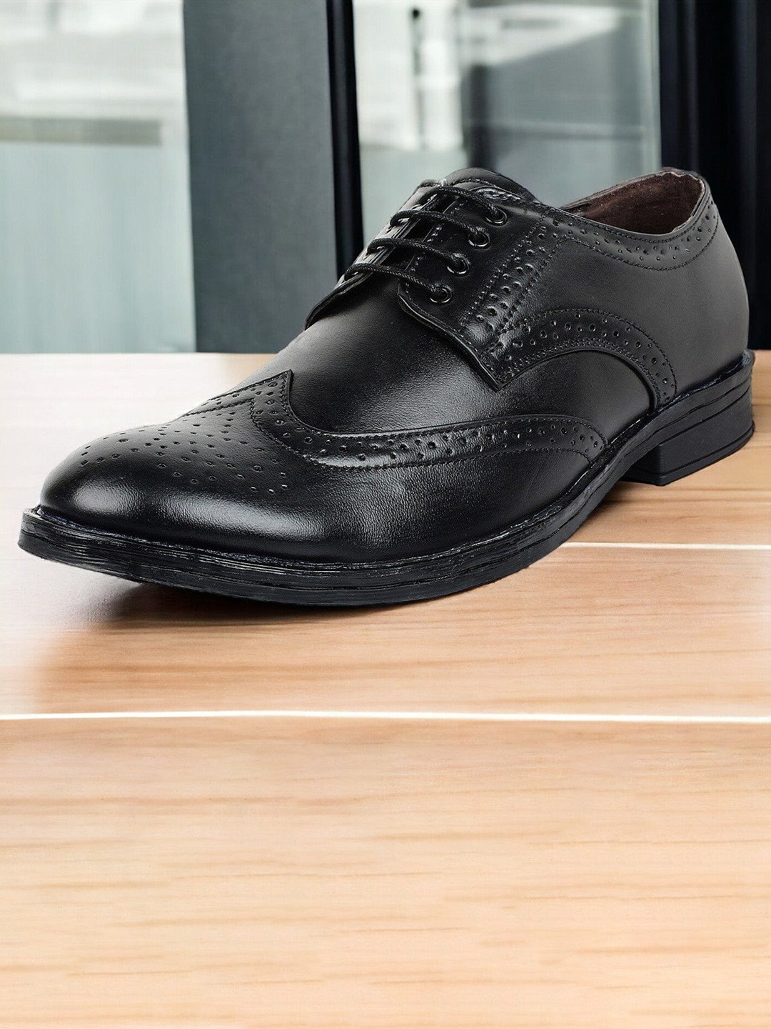 

SeeandWear Men Leather Formal Brogues, Black