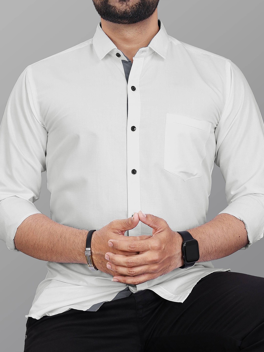 

Metronaut Men Slim Fit Opaque Casual Shirt, White