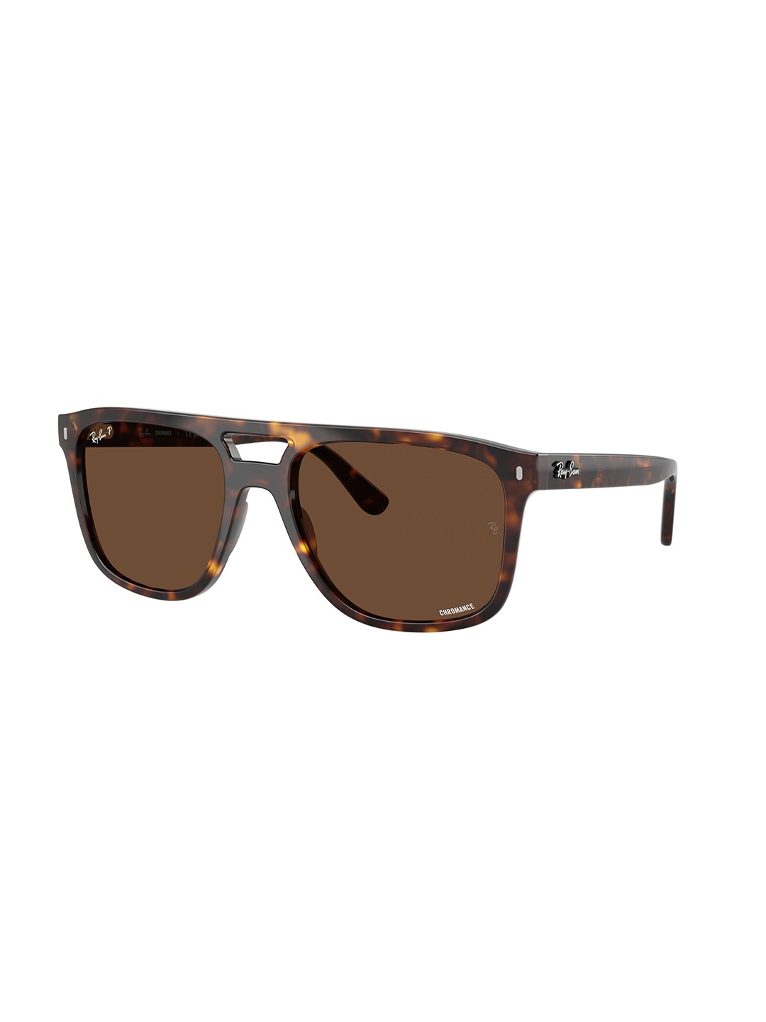 

Ray-Ban Unisex Square Sunglasses with Polarised and UV Protected Lens, Brown