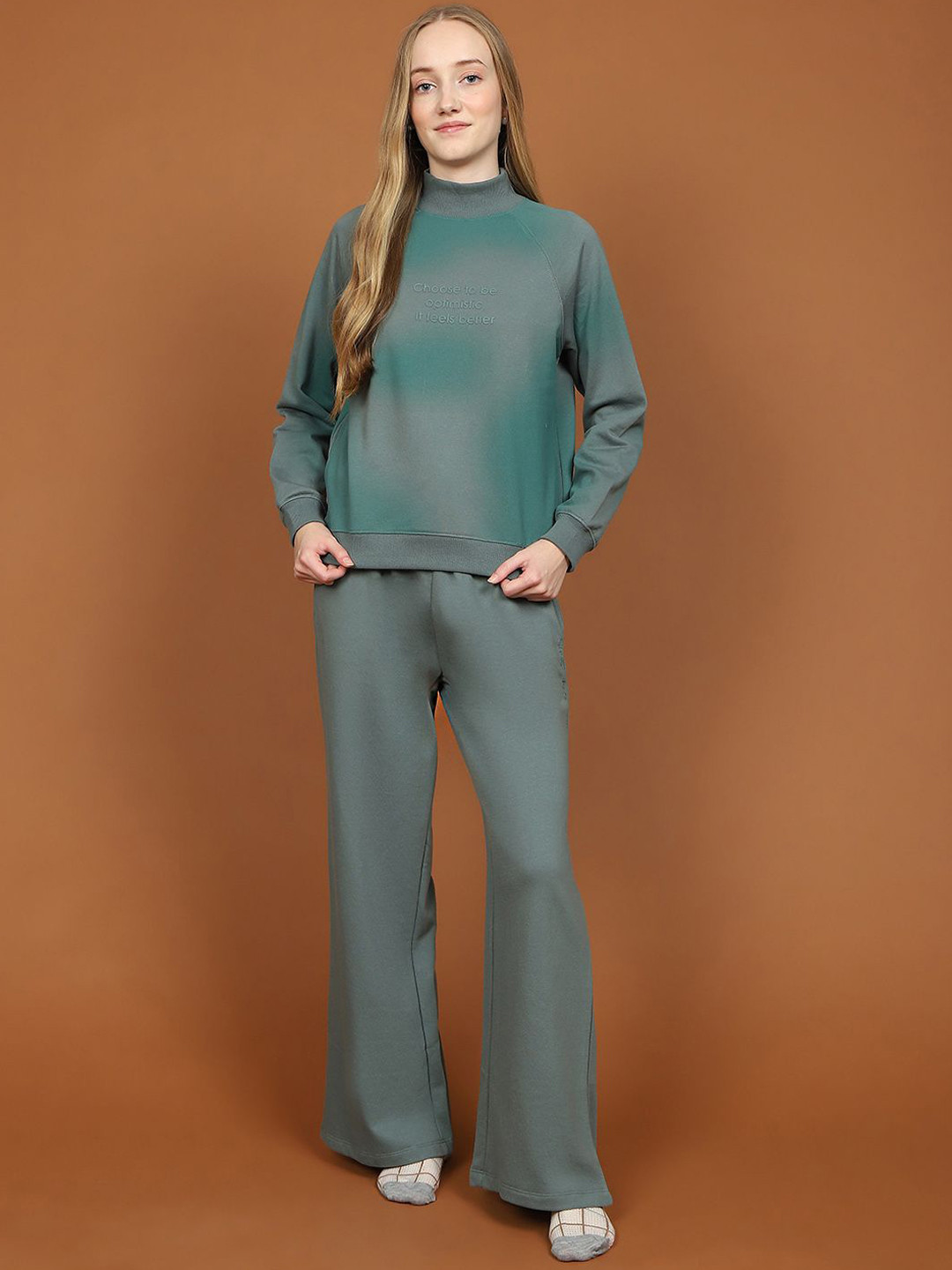 

MADAME M SECRET Women Printed Night suit, Green