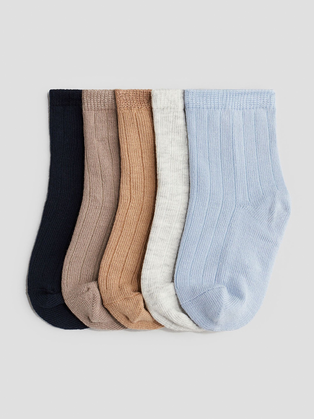 

H&M Boys 5-Pack Textured-Knit Socks, Blue