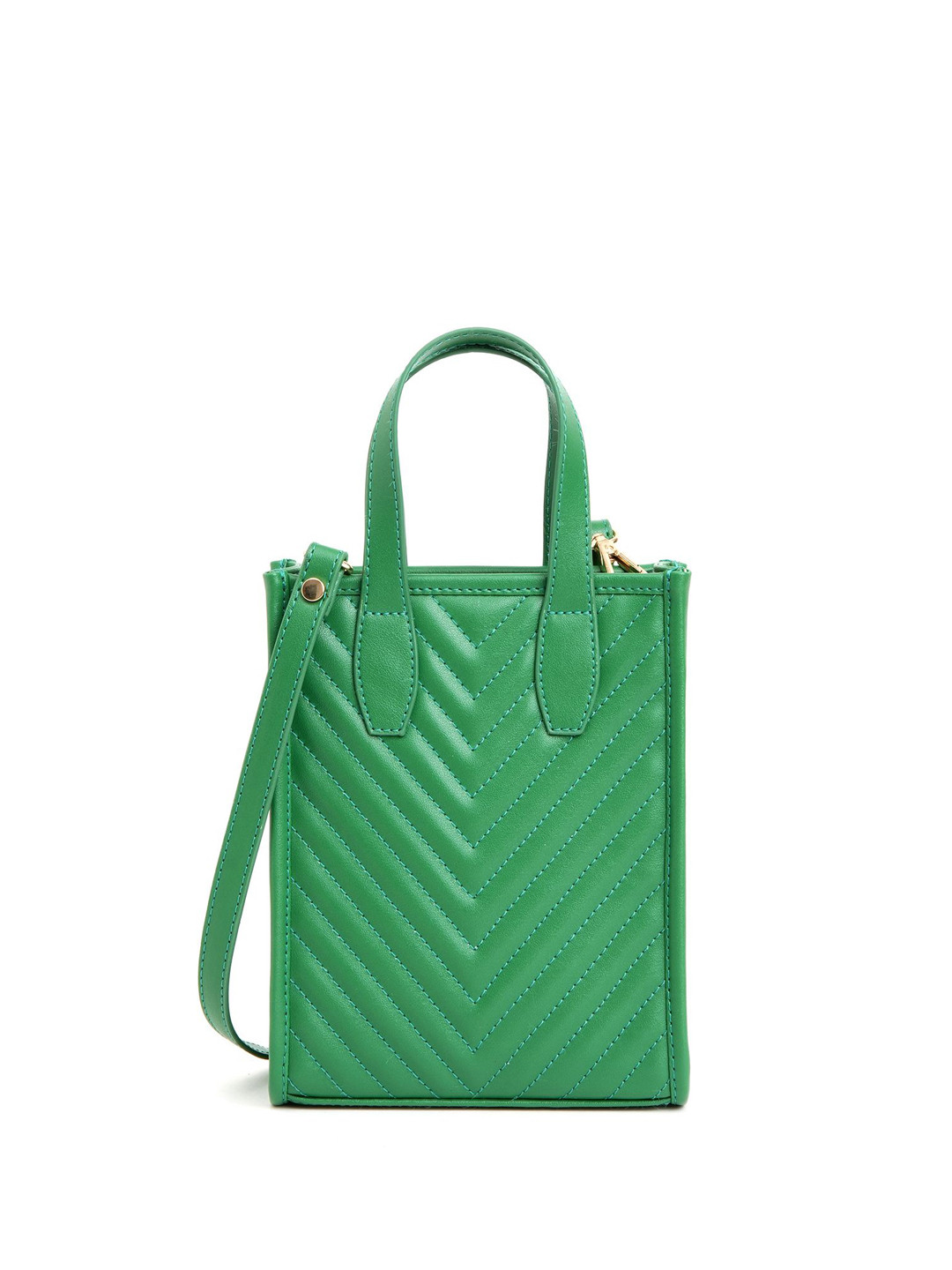 

DressBerry PU Structured Handheld Bag with Quilted, Green
