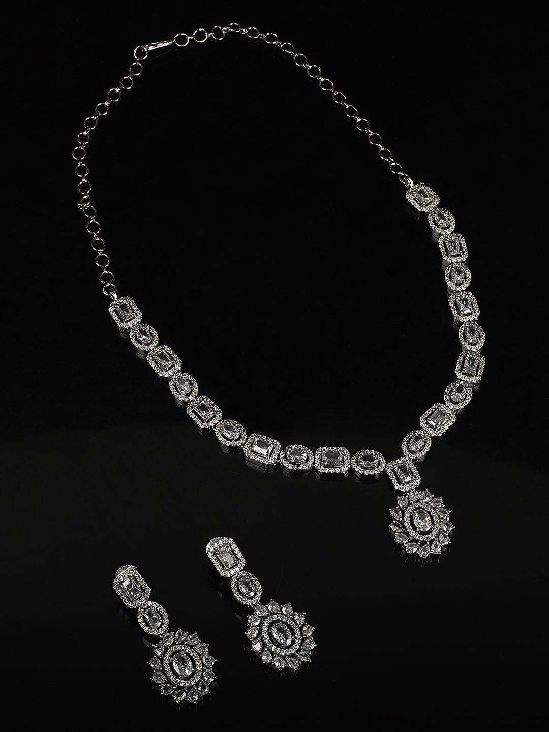 

CARDINAL Gold-Plated American Diamond Studded Jewellery Set
