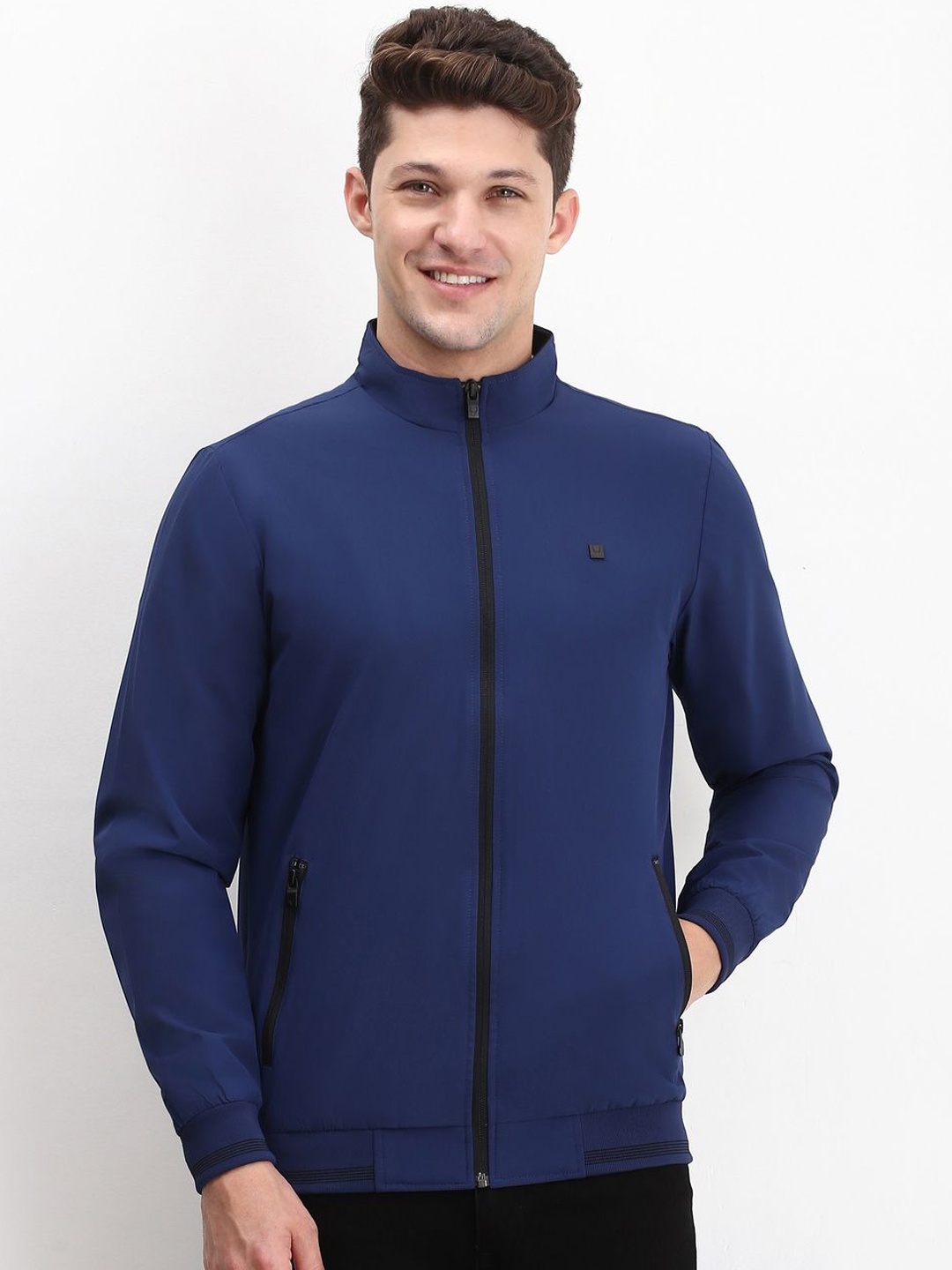 

Allen Solly Men Bomber Jacket, Navy blue