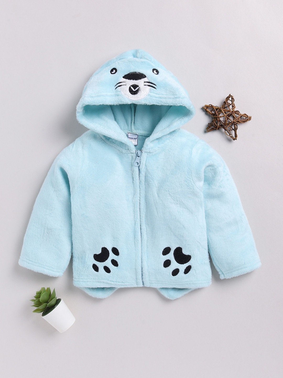 

Moms Love Infant Boys Embroidered Hooded Sweatshirt, Blue