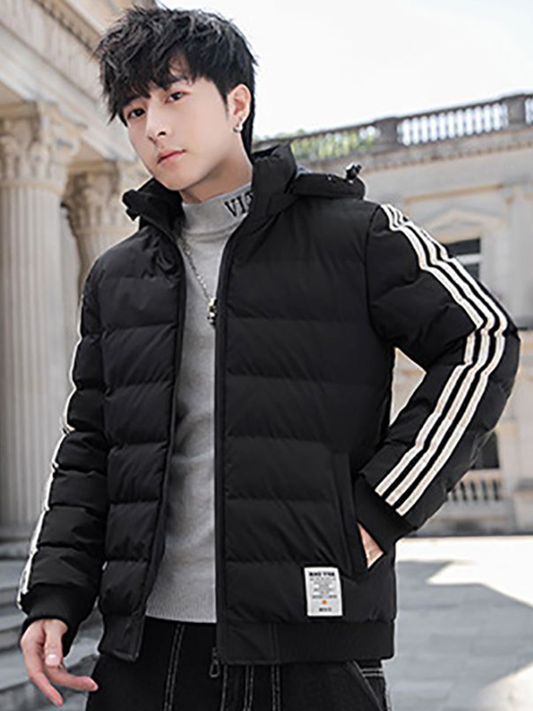 

StyleCast x Revolte Mock Collar Puffer Jacket, Black