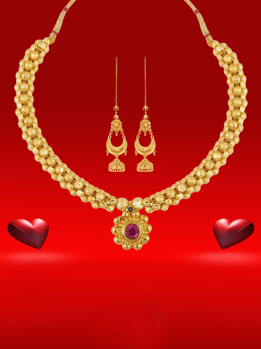 

Heer Collection Gold Plated Jewellery Set