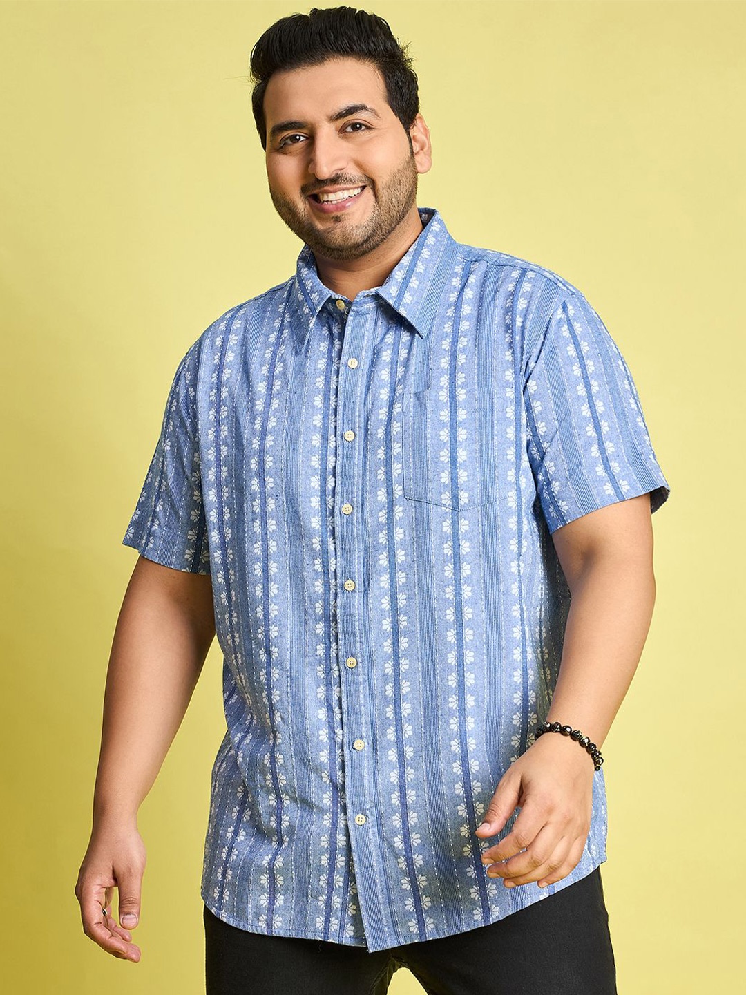 

bigbanana Men Floral Opaque Printed Casual Shirt, Blue