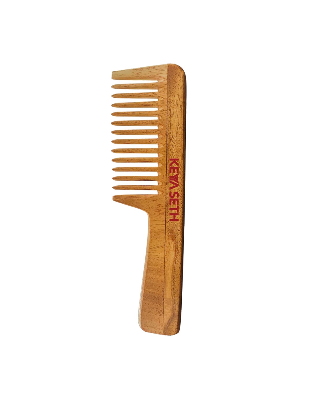 

KEYA SETH Neem Wooden Wide Tooth Comb With Handel, Brown