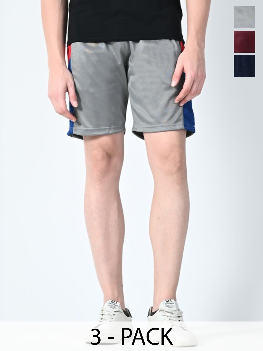 

BAESD Men Pack Of 3 High-Rise Shorts, Grey