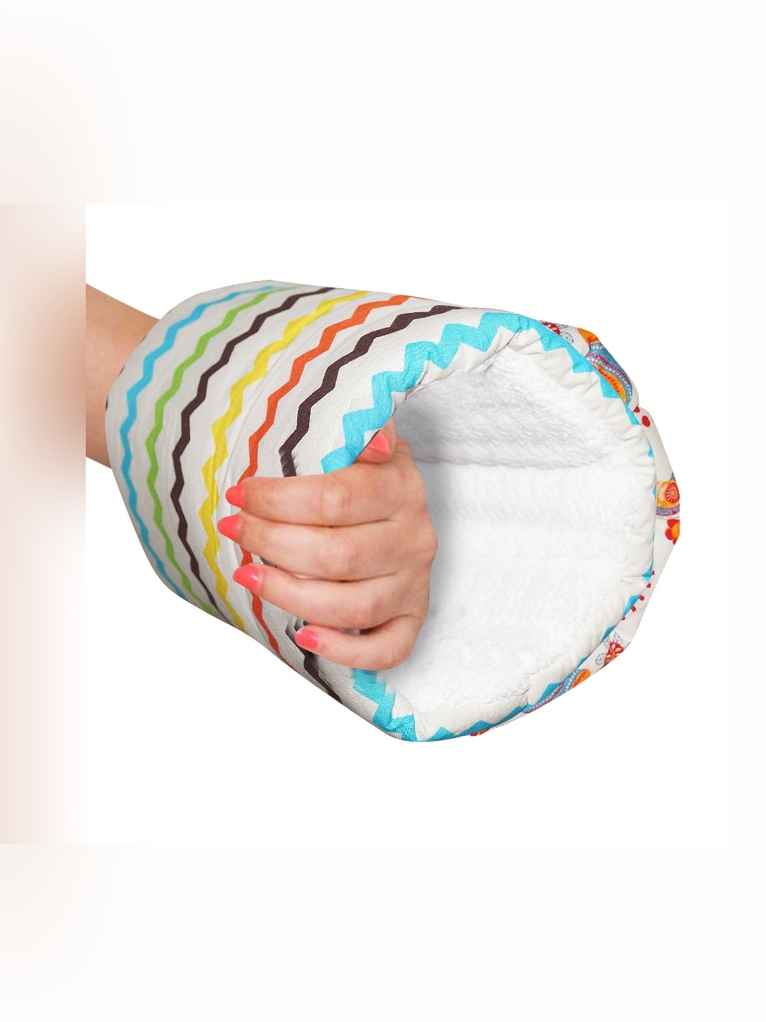 

OSCAR HOME White & Blue Printed Cotton Filled Cotton Ultra Soft Baby Pillow