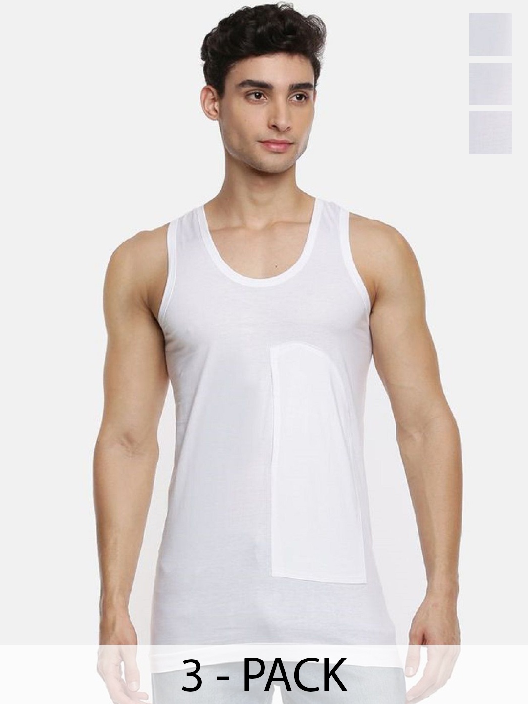 

Ramraj Men Pack Of 3 Cotton Innerwear Vests R1SukraPKTRNW3P, White