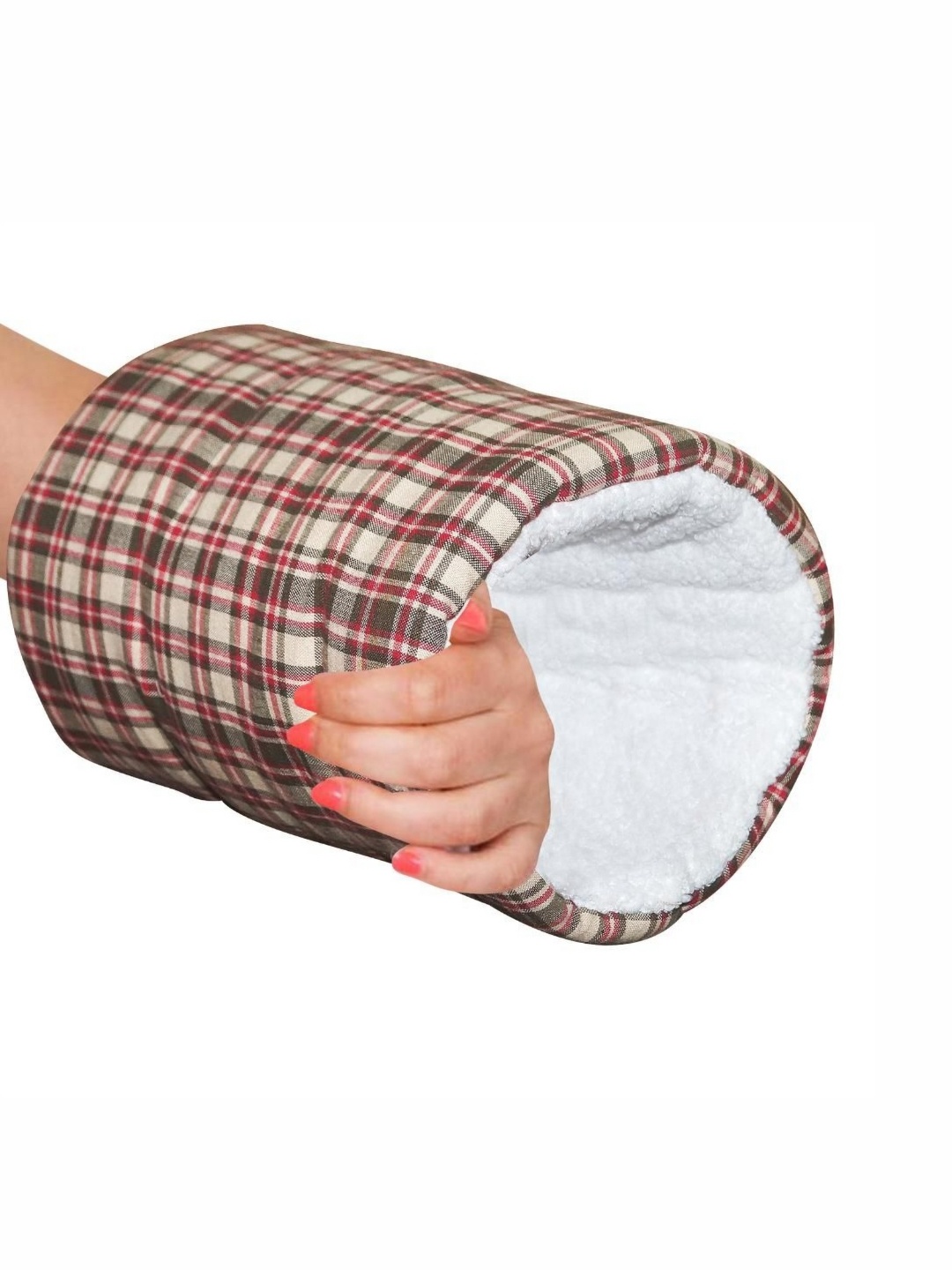 

OSCAR HOME Brown & Red Printed Cotton Filled Ultra Soft Arm Feeding Pillow