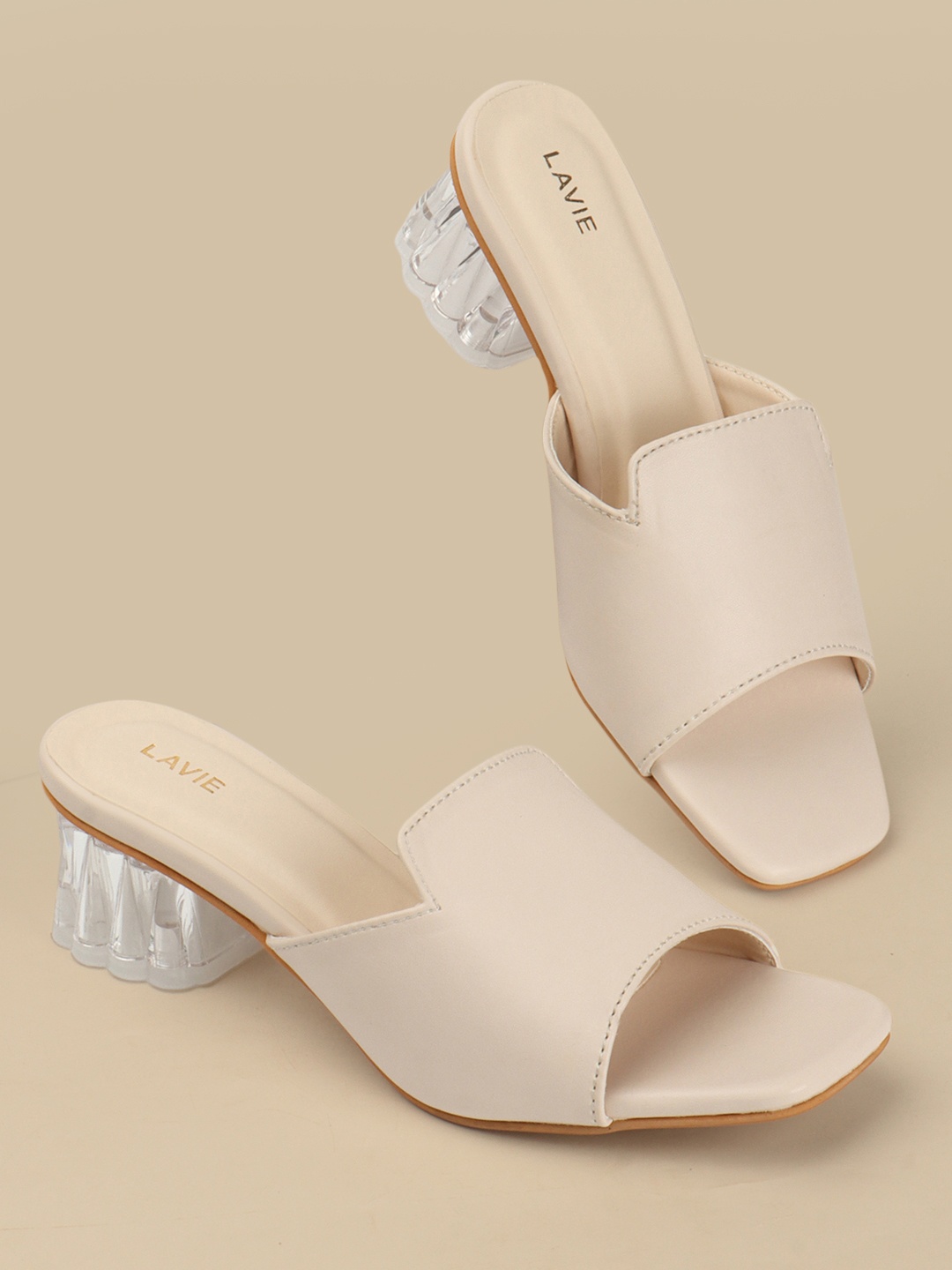 

Lavie Work Women Block Sandals, Cream