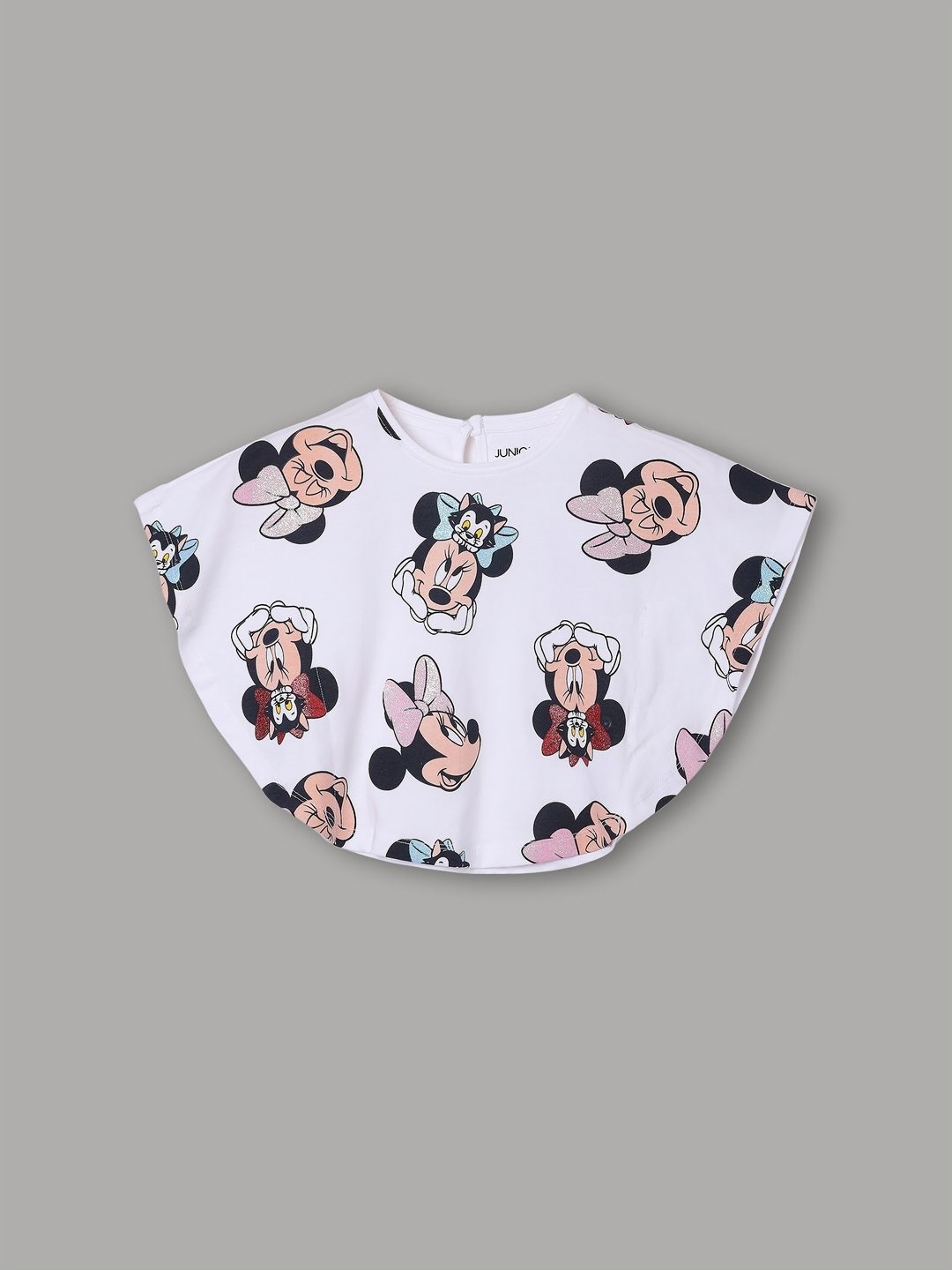 

Juniors by Lifestyle Girls Cotton Disney Mickey & Friends Printed T-shirt, White