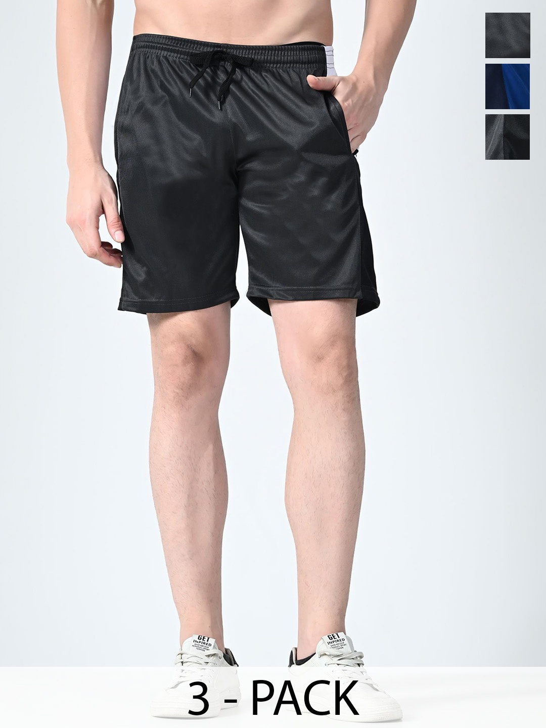 

BAESD Men Pack Of 2 Solid High-Rise Shorts, Multi