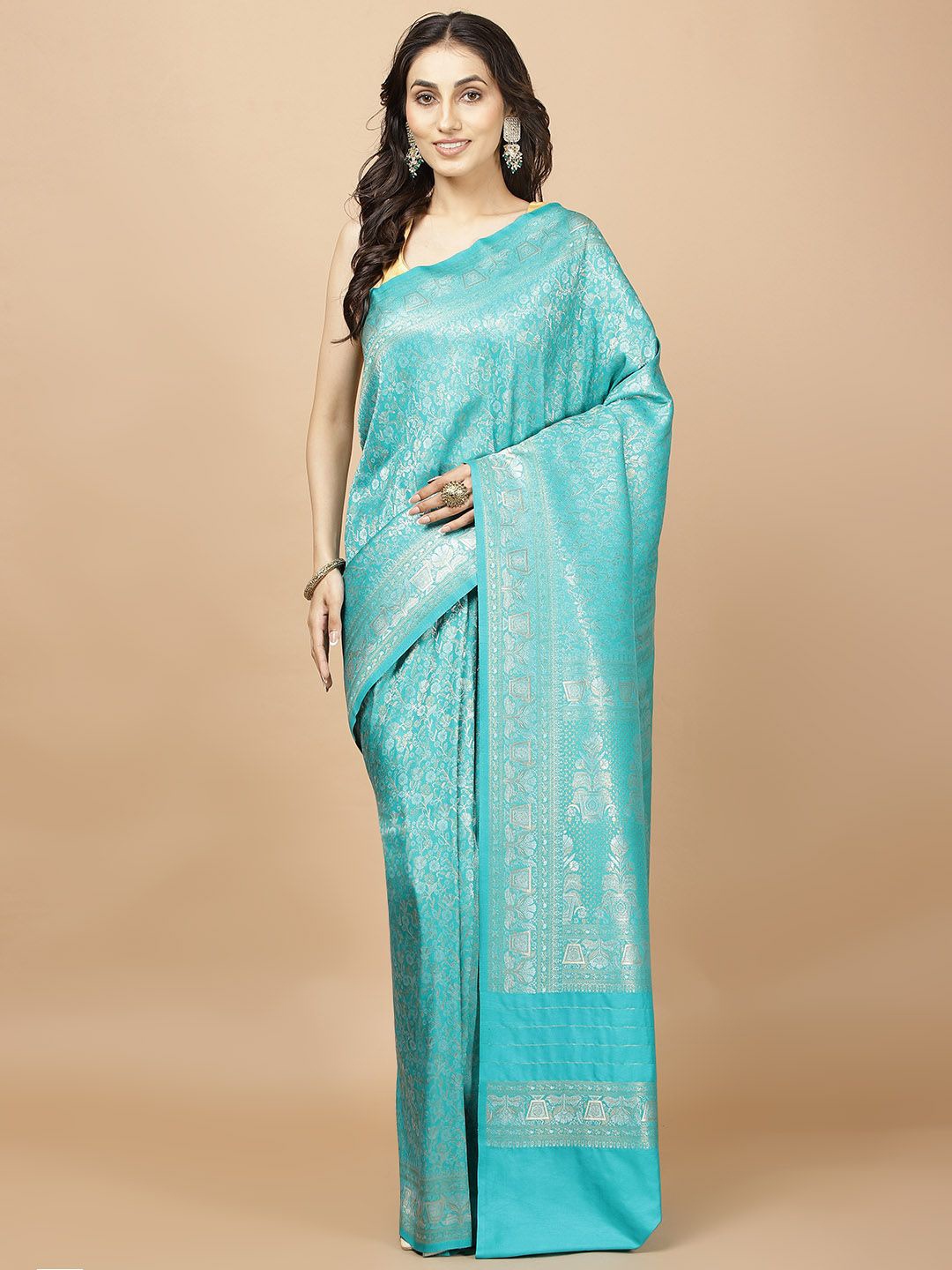 

Meena Bazaar Woven Design Zari Saree, Blue