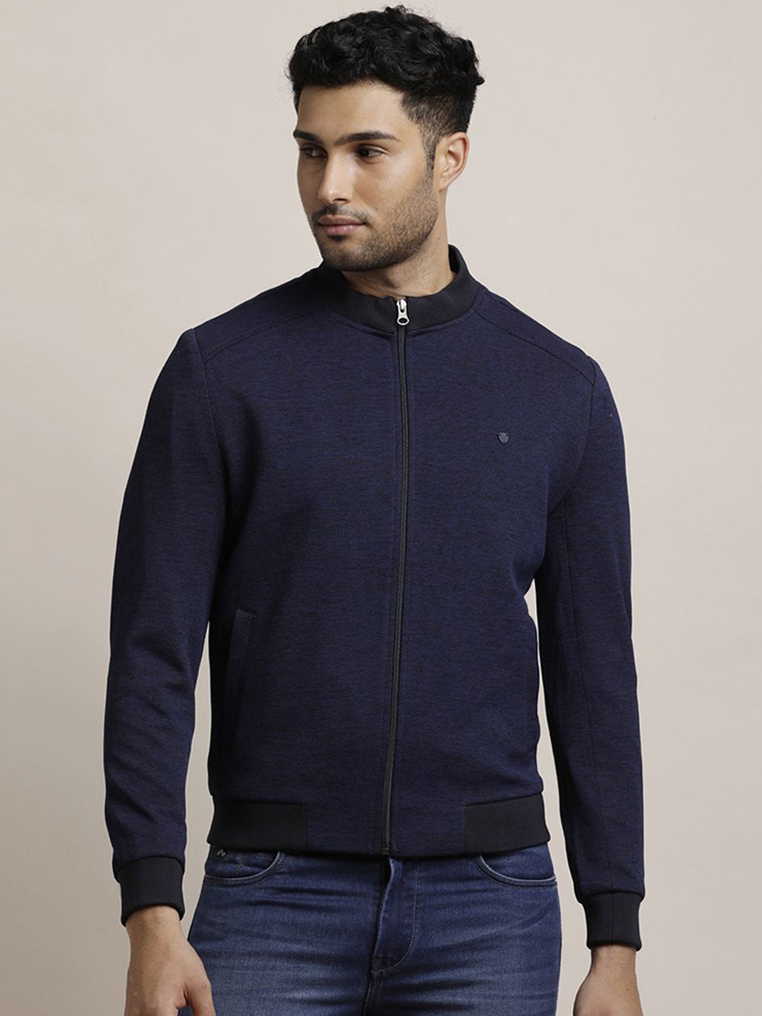 

Turtle Men Windcheater and Water Resistant Cotton Bomber Jacket, Blue
