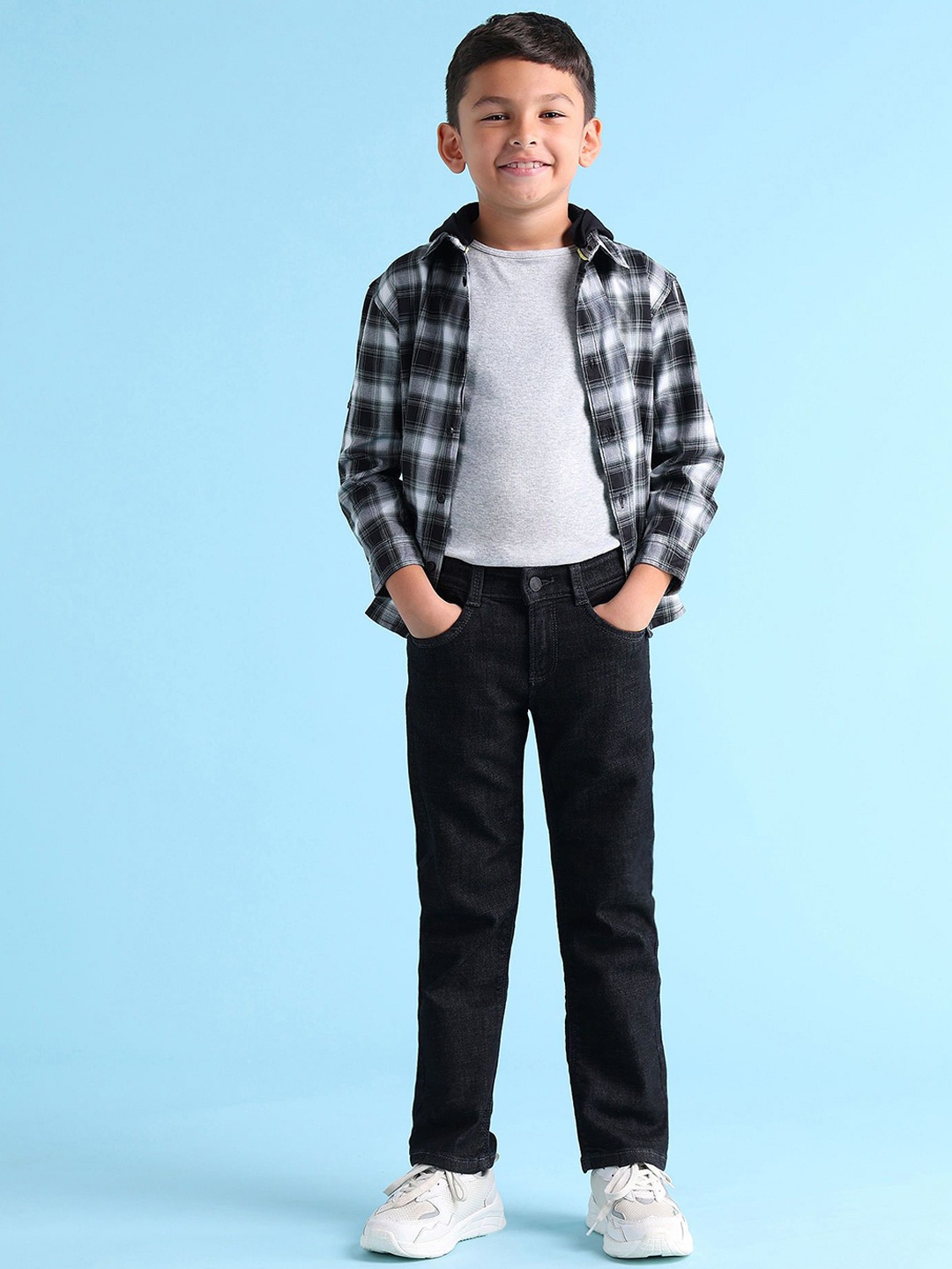 

U.S. Polo Assn. Kids Boys Stretchable Mid-Rise Jeans, Black