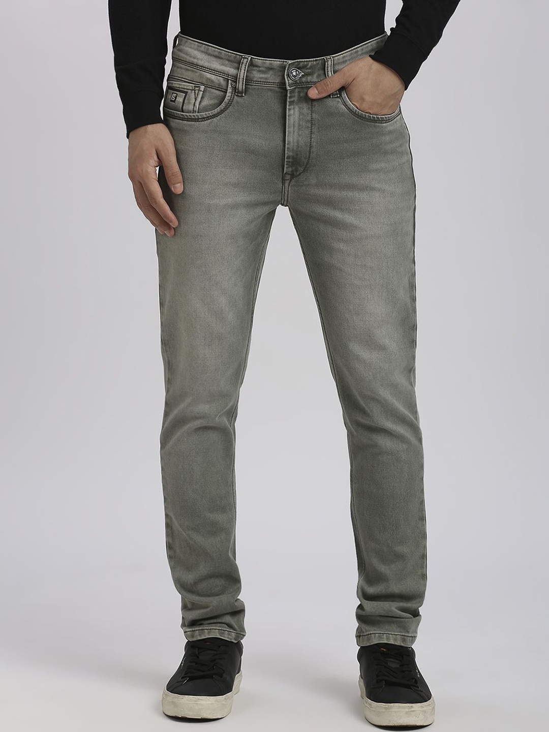 

ROCKING SWAMY Men Smart Slim Fit Easy Wash Chinos Trousers, Olive