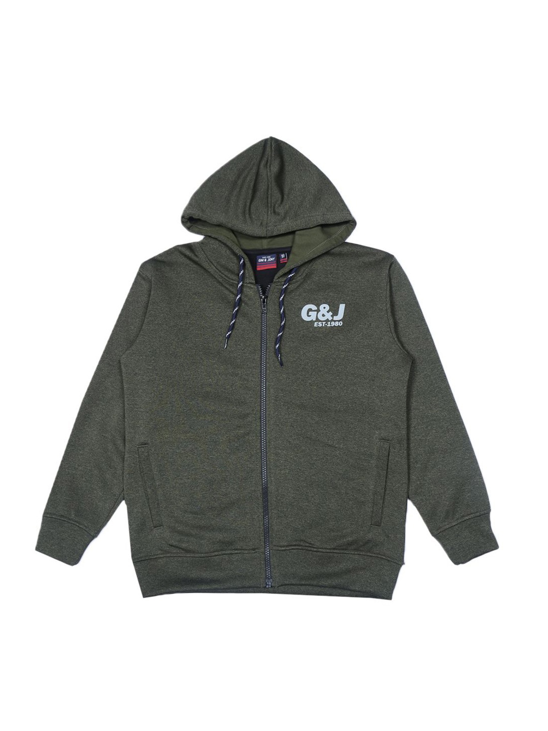 

Gini and Jony Boys Brand Logo Printed Cotton Hooded Sweatshirts, Olive
