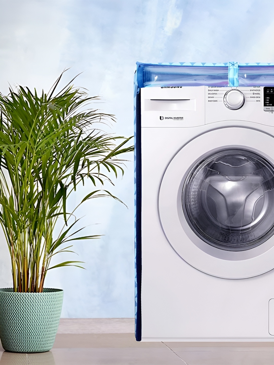 

prettykrafts Blue Printed Top Loader Washing Machine Cover