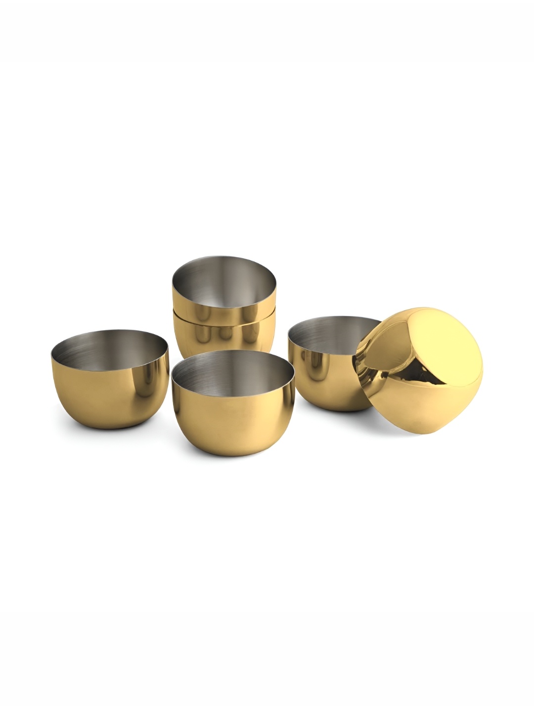 

Shri & Sam Gold-Toned & White 6 Pieces Stainless Steel Serving Bowl