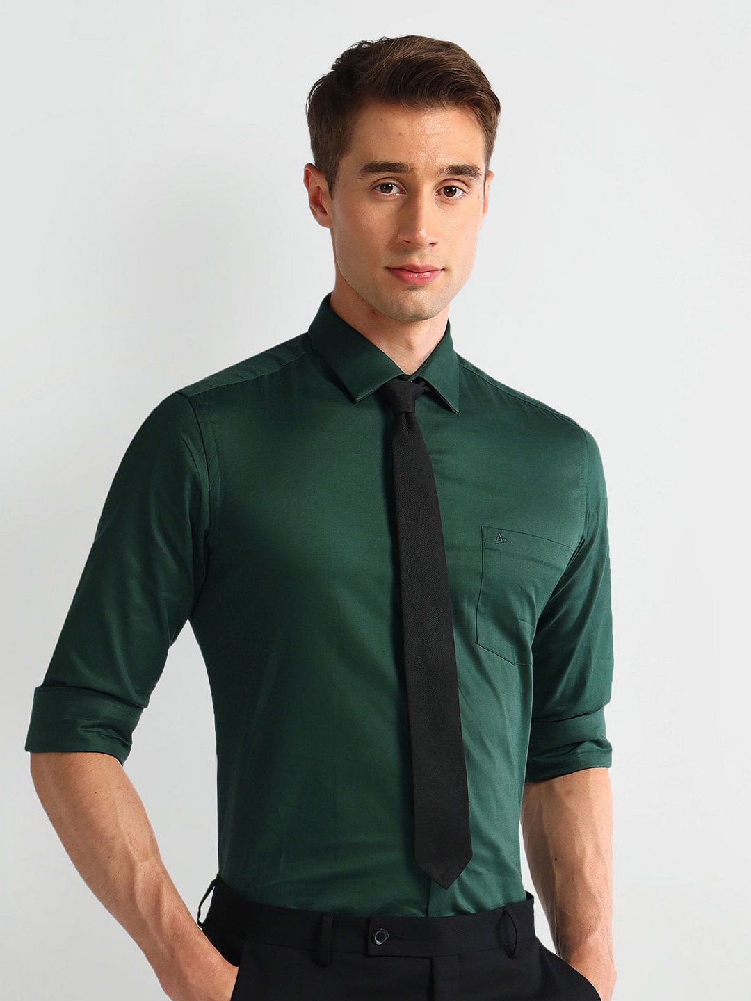 

Arrow Men Slim Fit Opaque Formal Shirt, Green