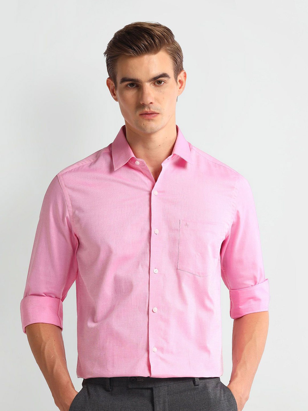 

Arrow Men Slim Fit Opaque Formal Shirt, Pink