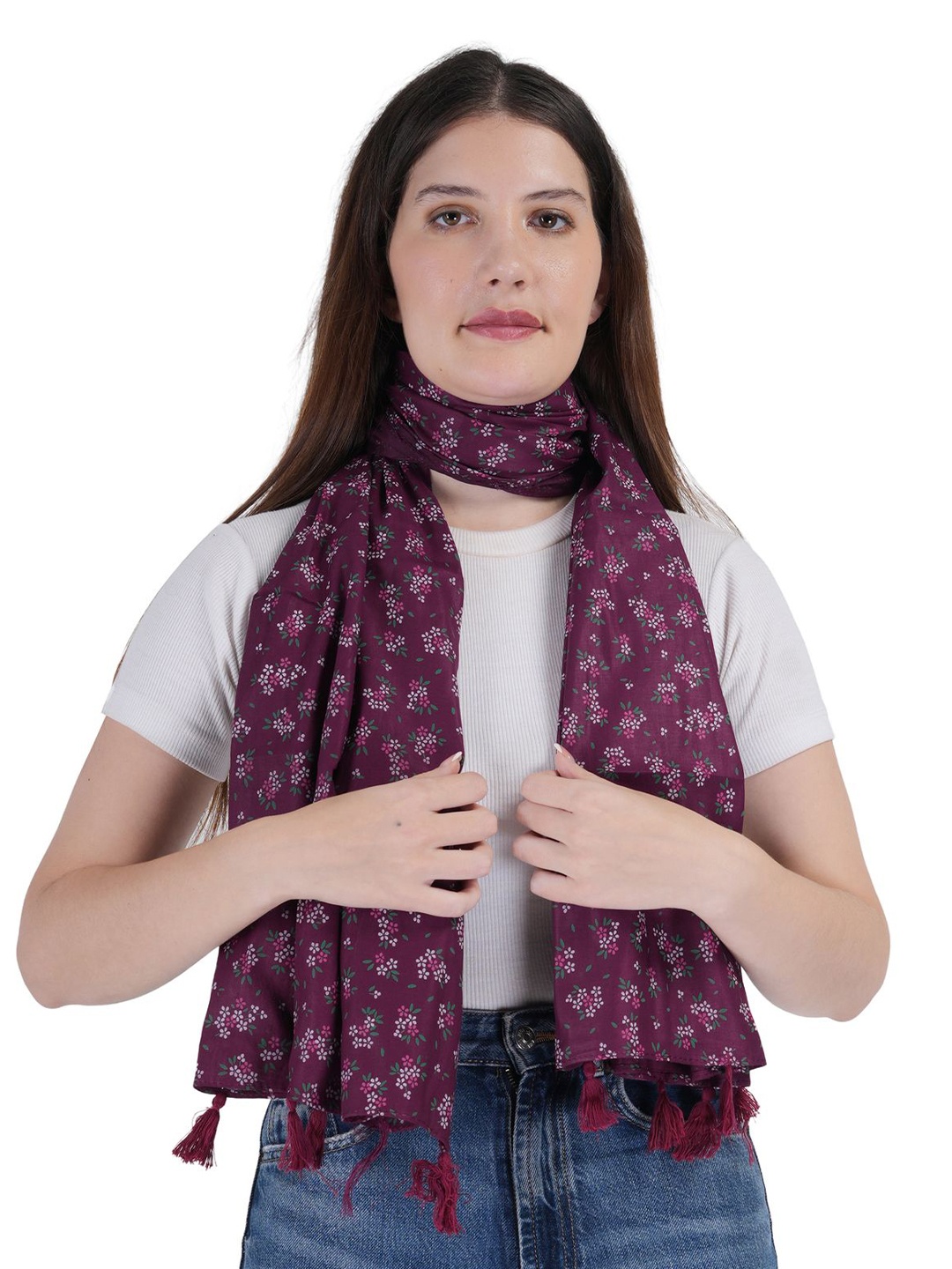 

TEEMOODS Women Printed Scarf, Purple