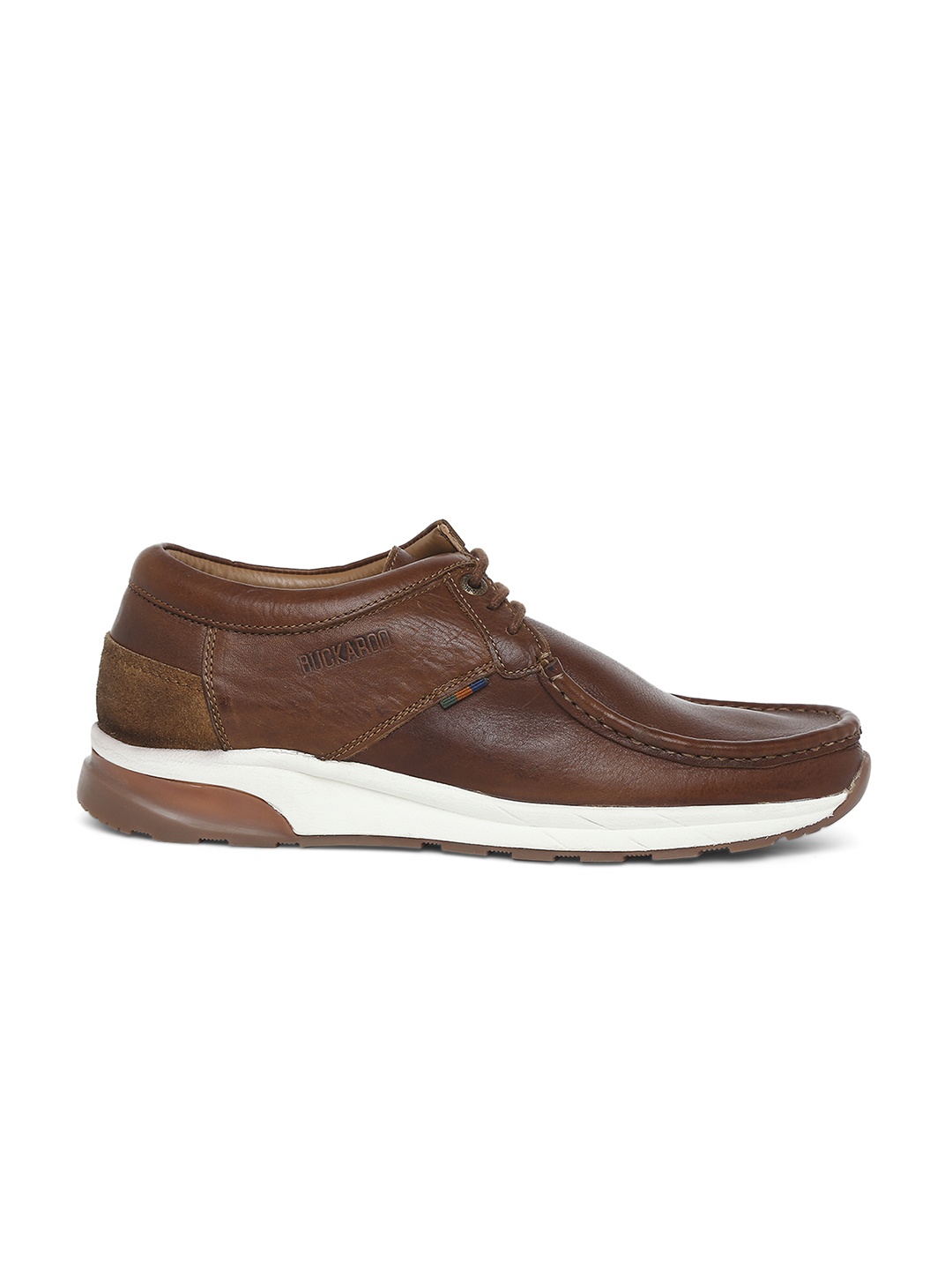 

Buckaroo Men Leather Boat Lace-Ups Shoes, Tan